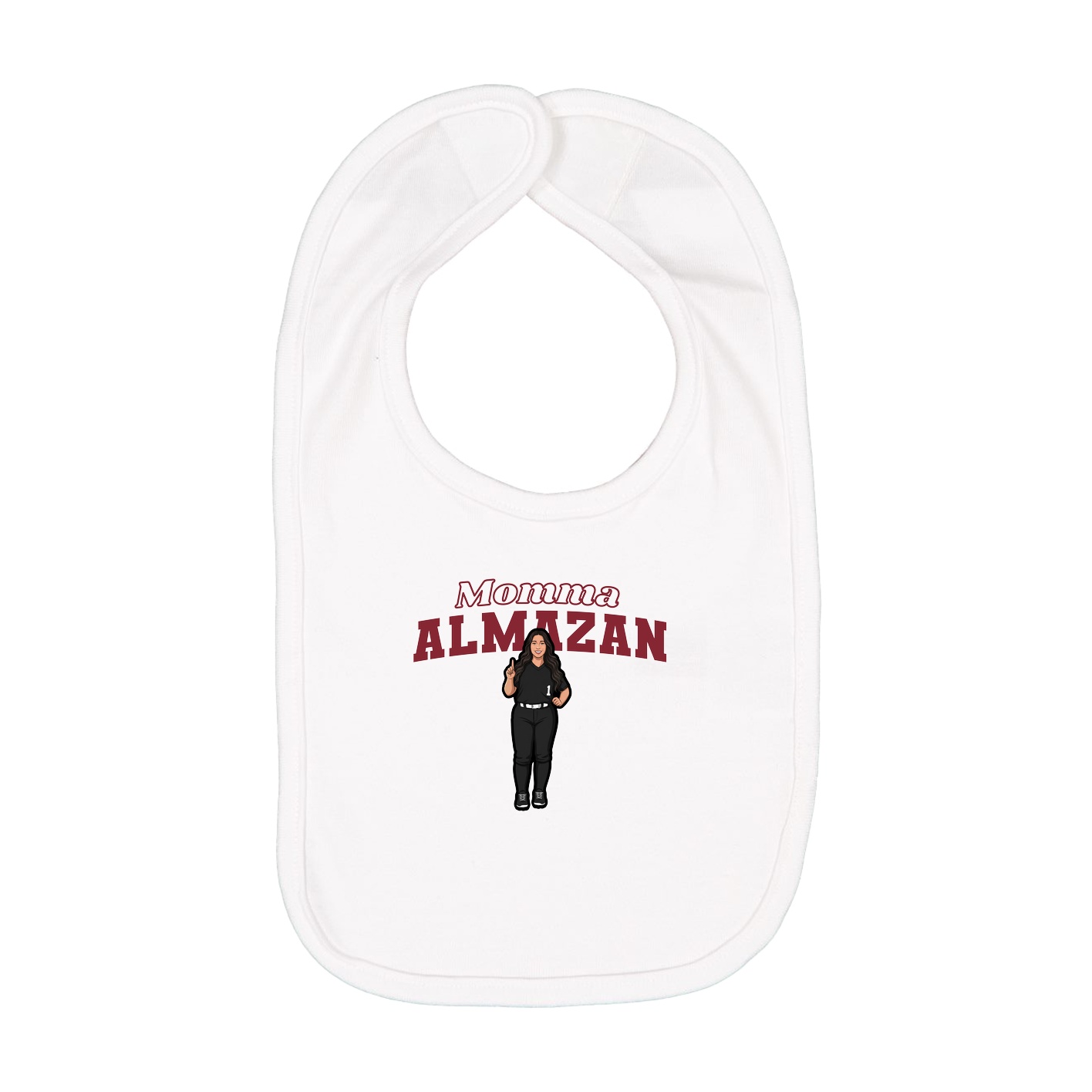Infant Bib — Mothers Day Block in White