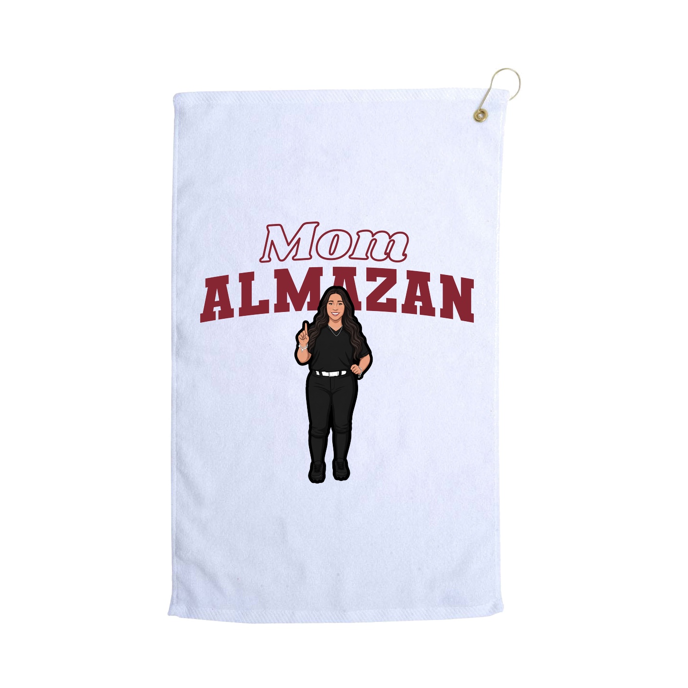 Golf Towel — Mothers Day Block in White