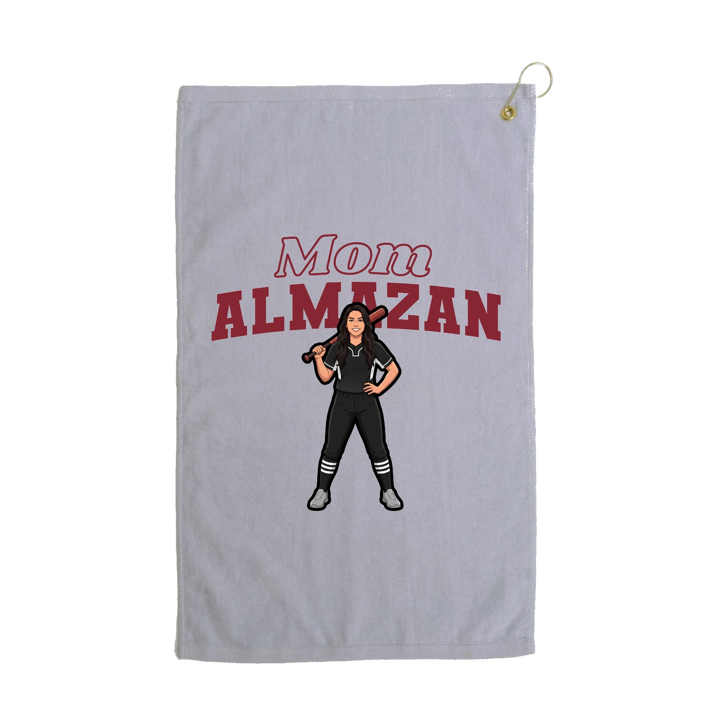 Golf Towel — Mothers Day Block in Grey