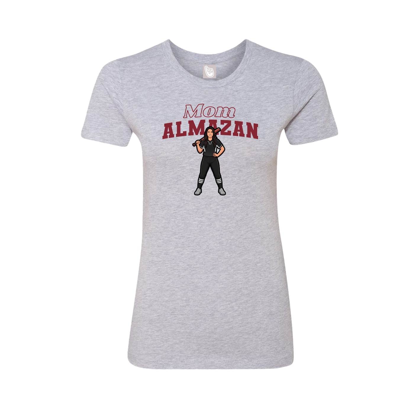Womens Tee — Mothers Day Block in Grey