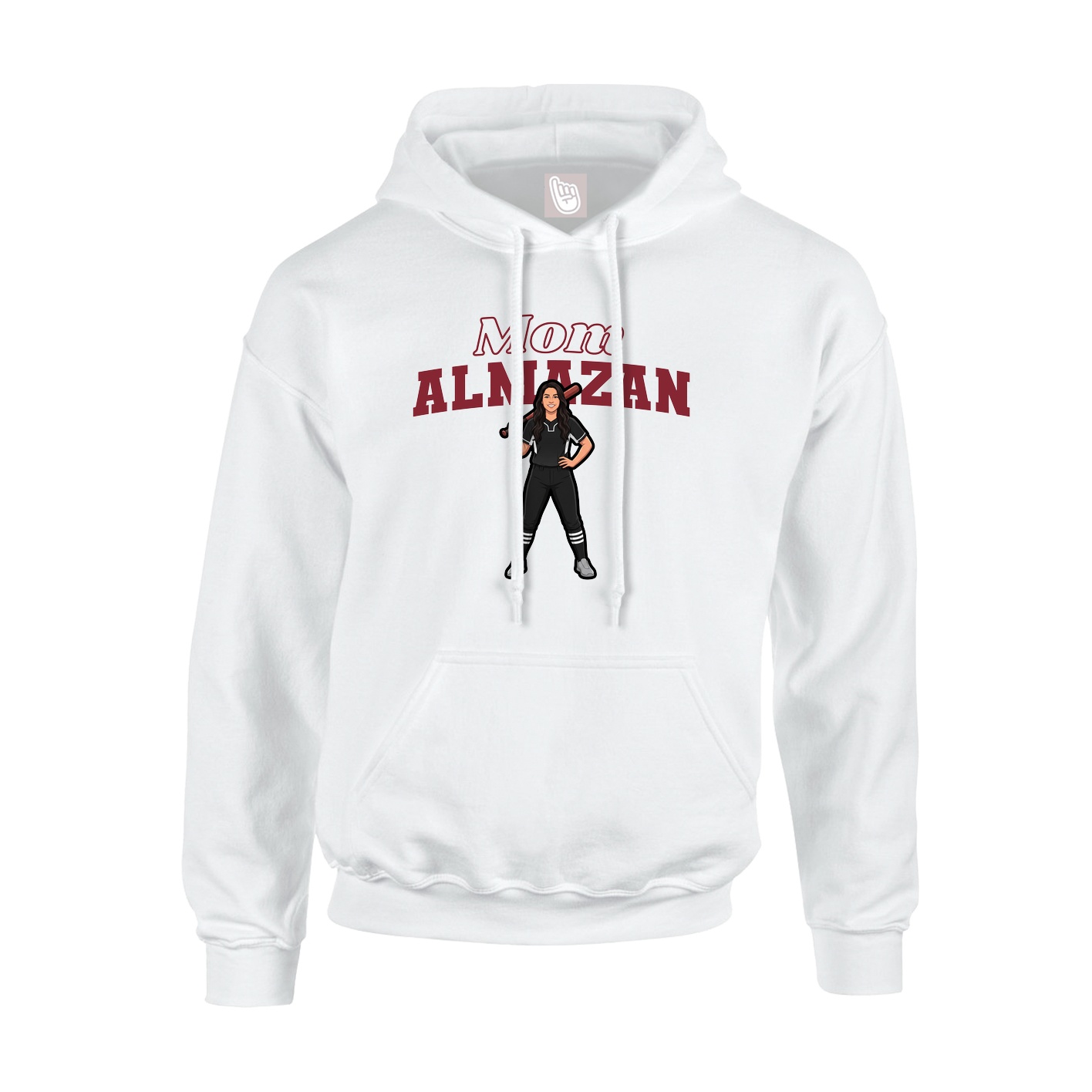Youth Hoodie — Mothers Day Block in White