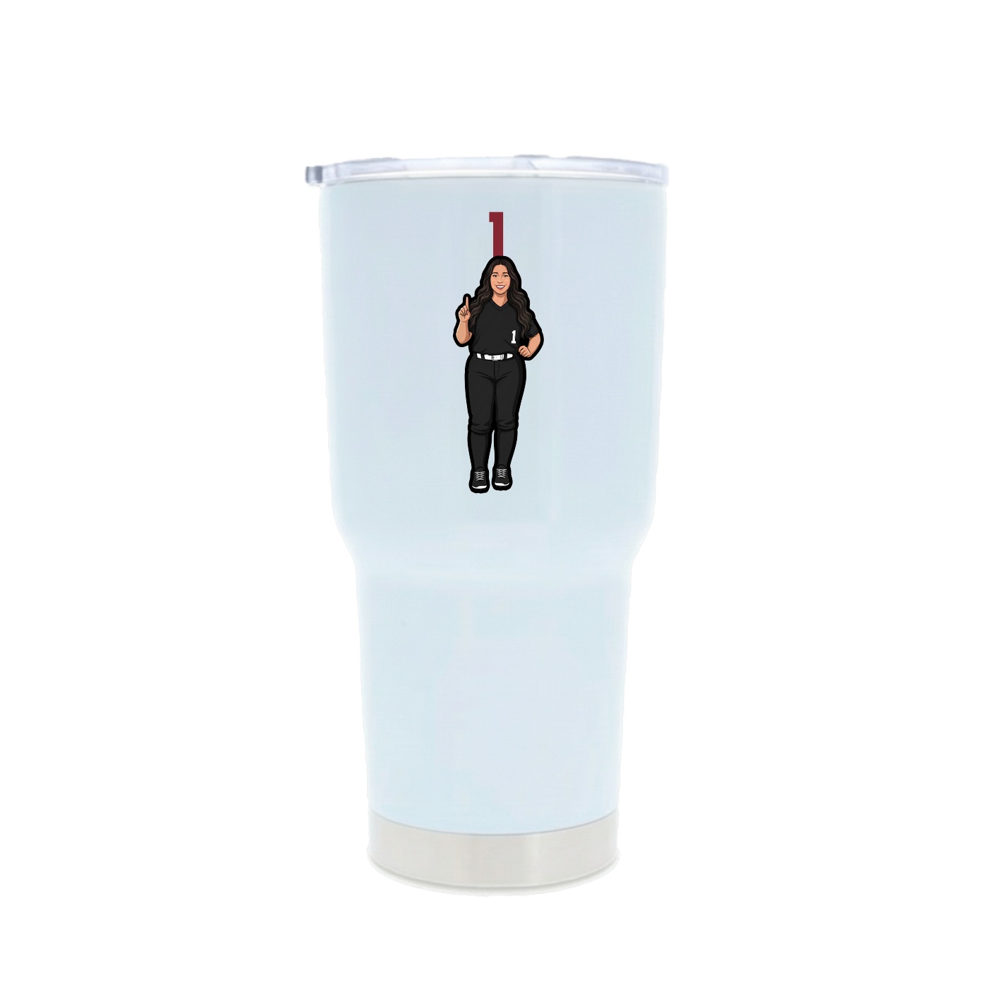 30oz Stainless Steel Tumbler — Number Top in White
