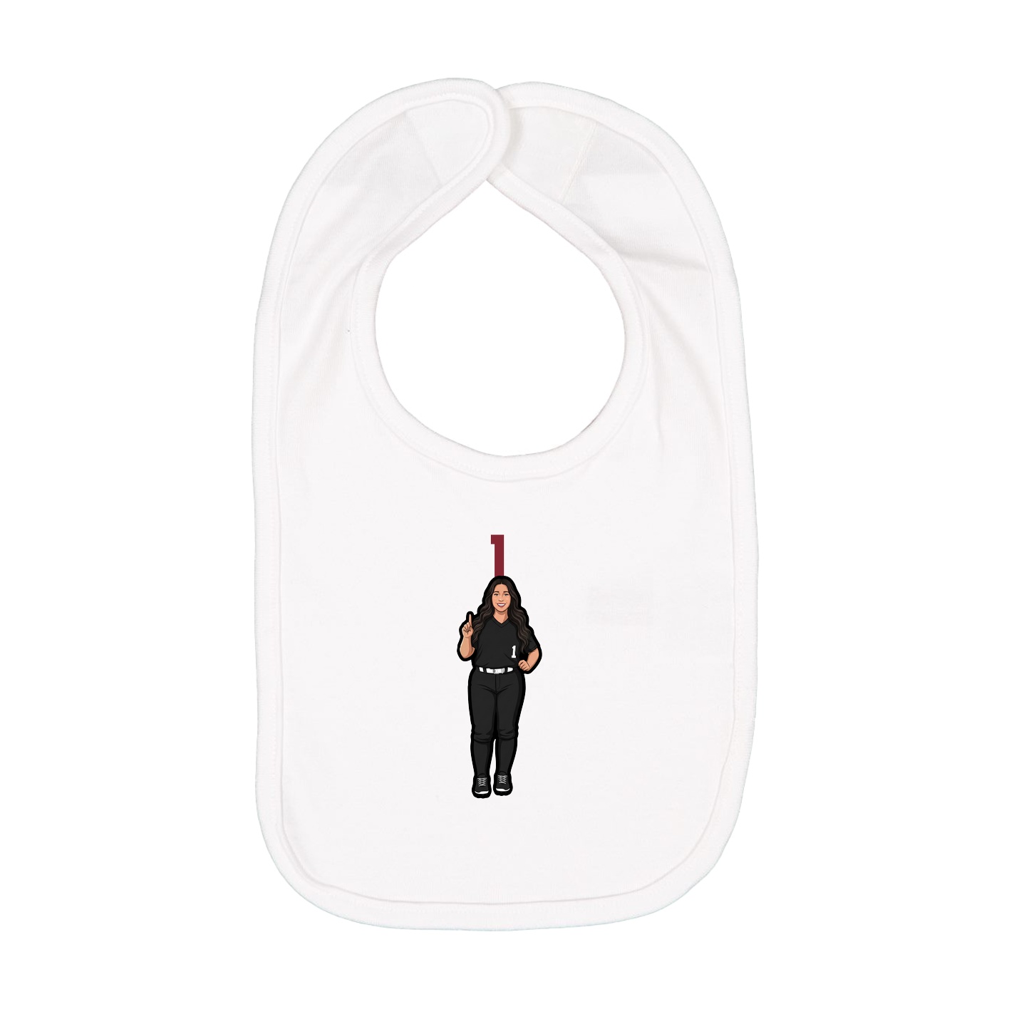 Infant Bib — Number Top in White