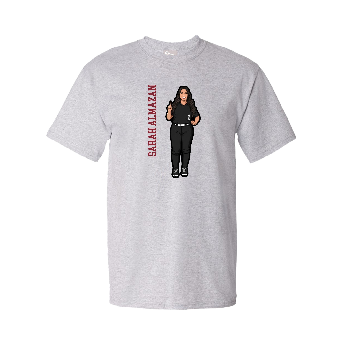 Tee — Name Vertical in Grey