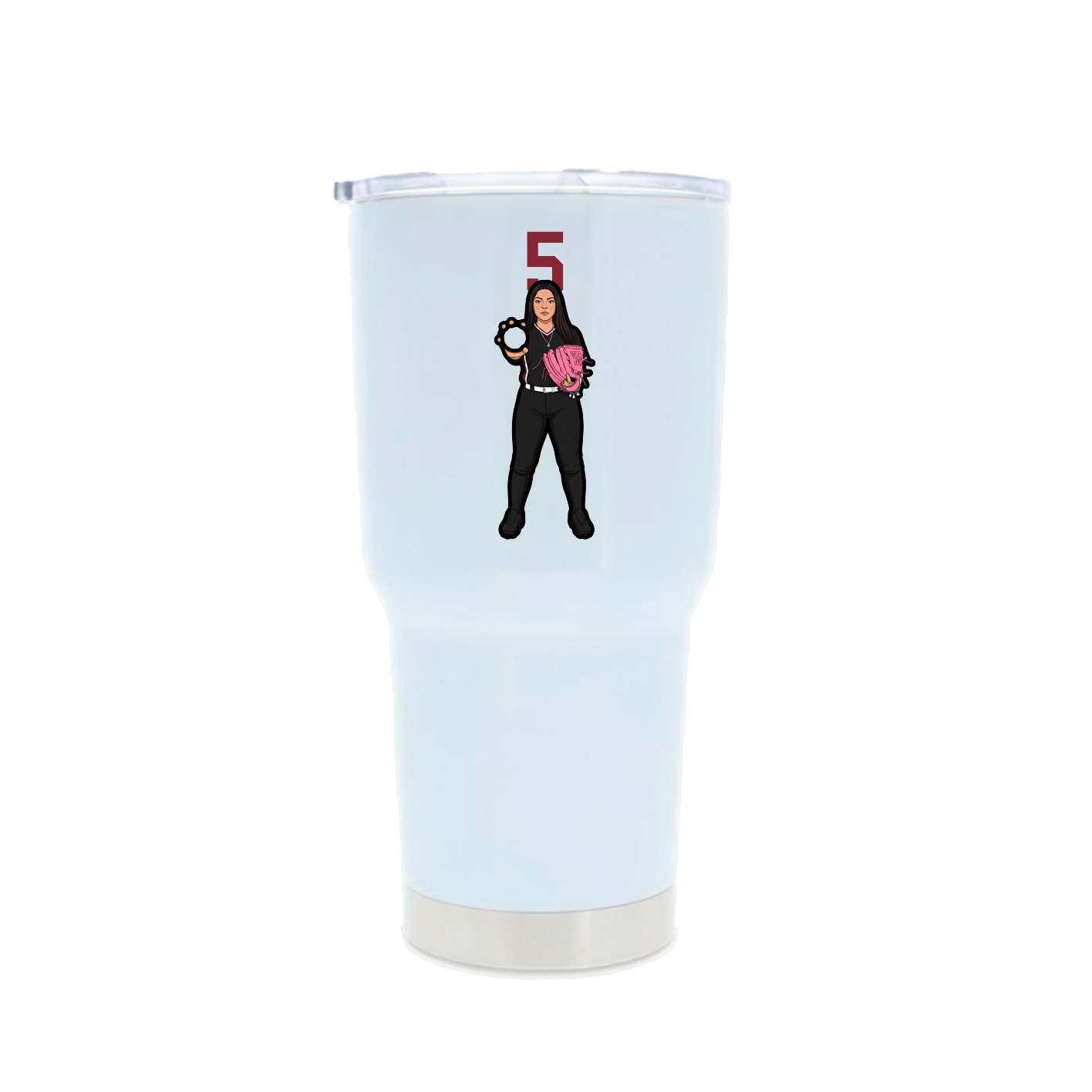 30oz Stainless Steel Tumbler — Number Top in White