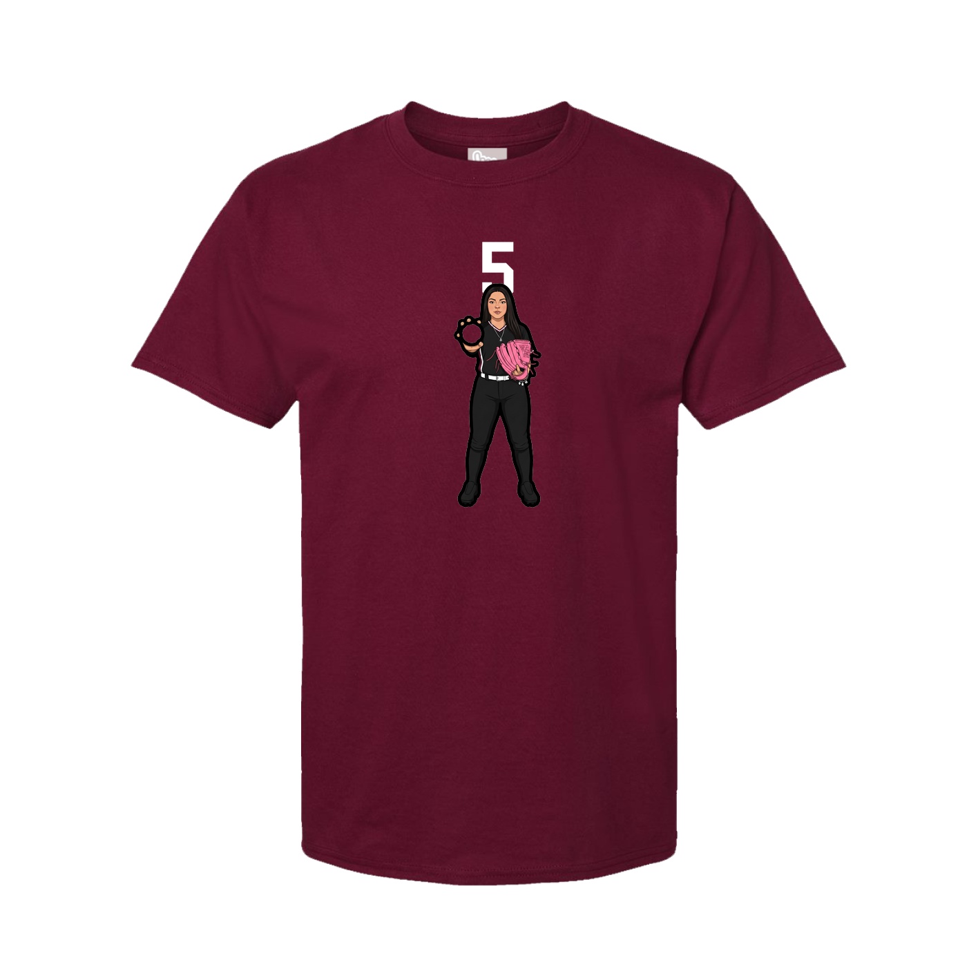 Youth Tee — Number Top in Cardinal