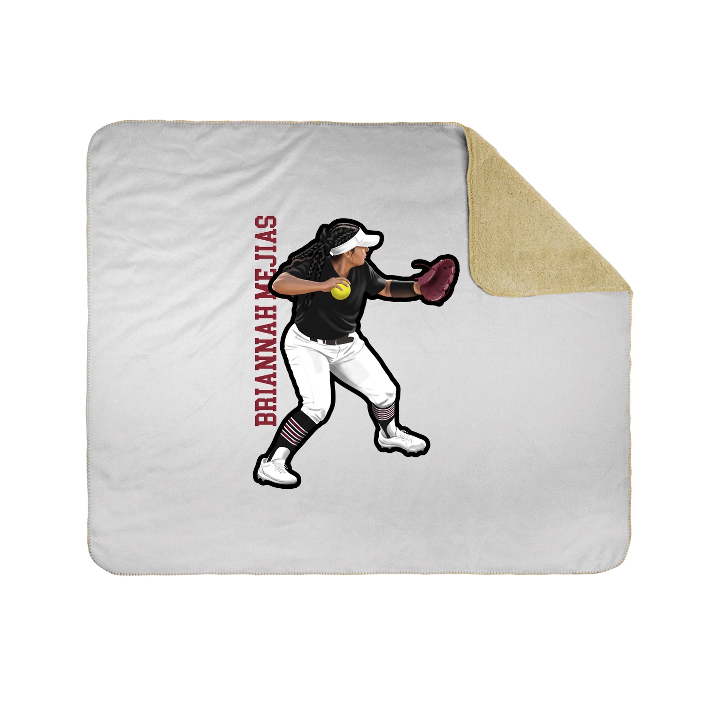 Throw Blanket — Name Vertical in White