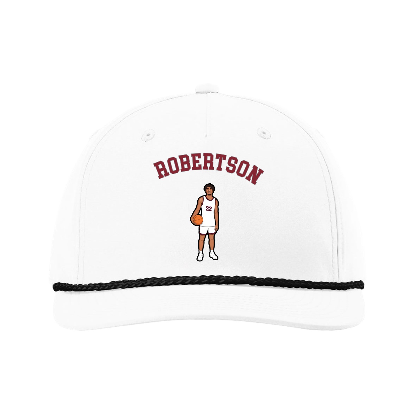 Five-Panel Classic Rope Cap — Shirsey Arch in White