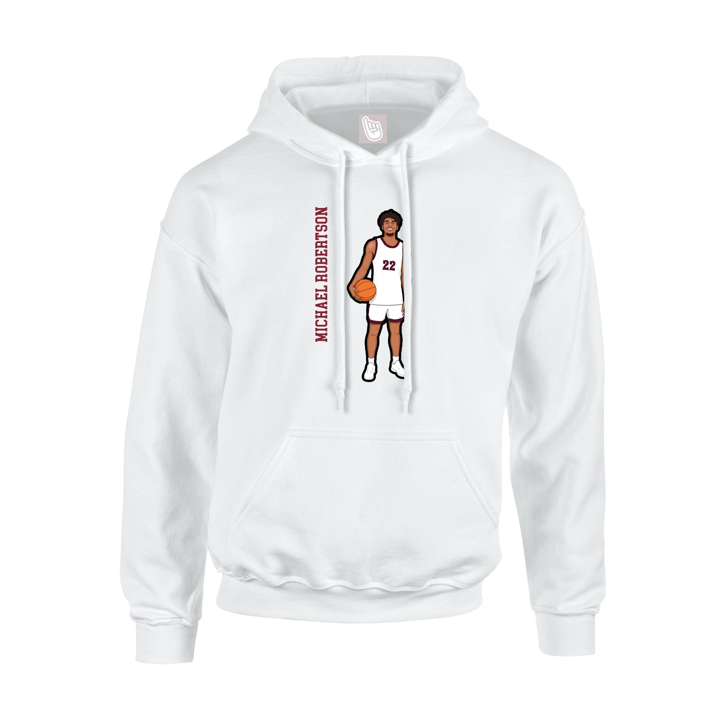 Hoodie — Name Vertical in White