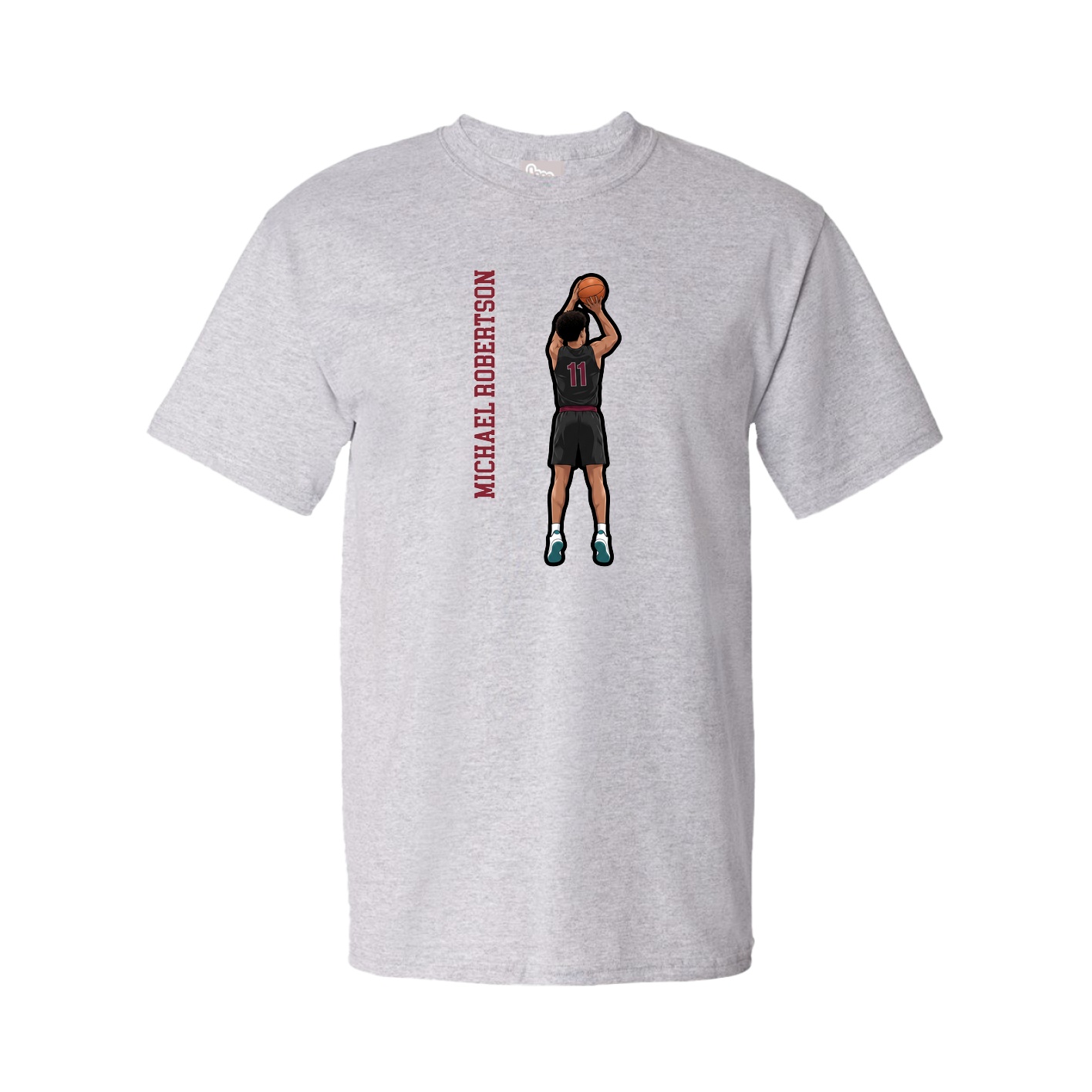 Tee — Name Vertical in Grey