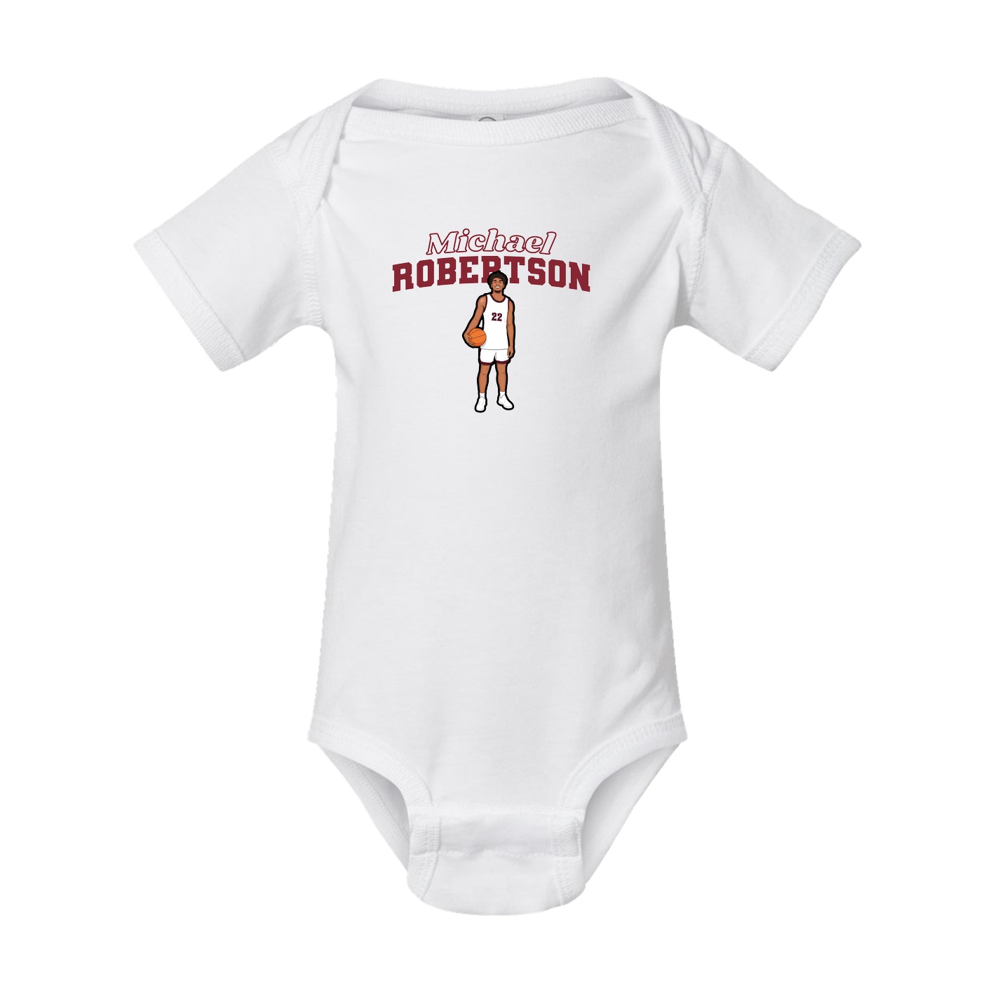 Baby Onesie — Name Arch in White