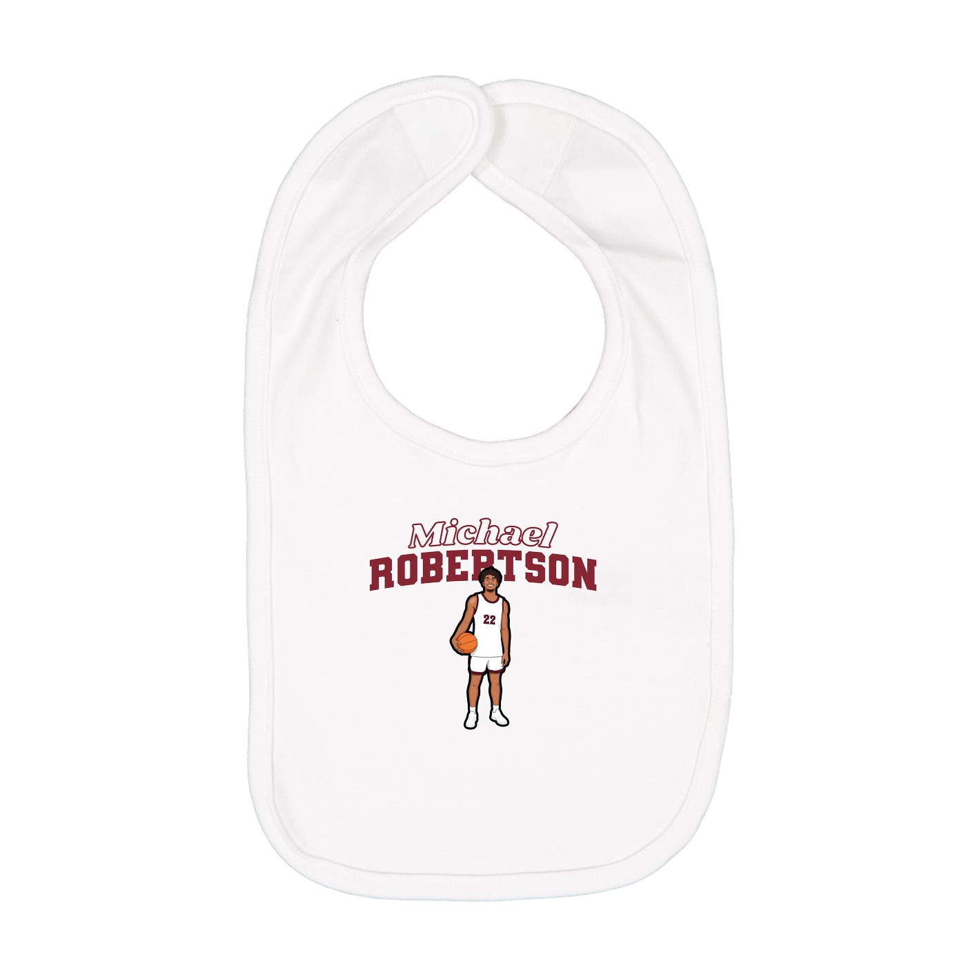 Infant Bib — Name Arch in White