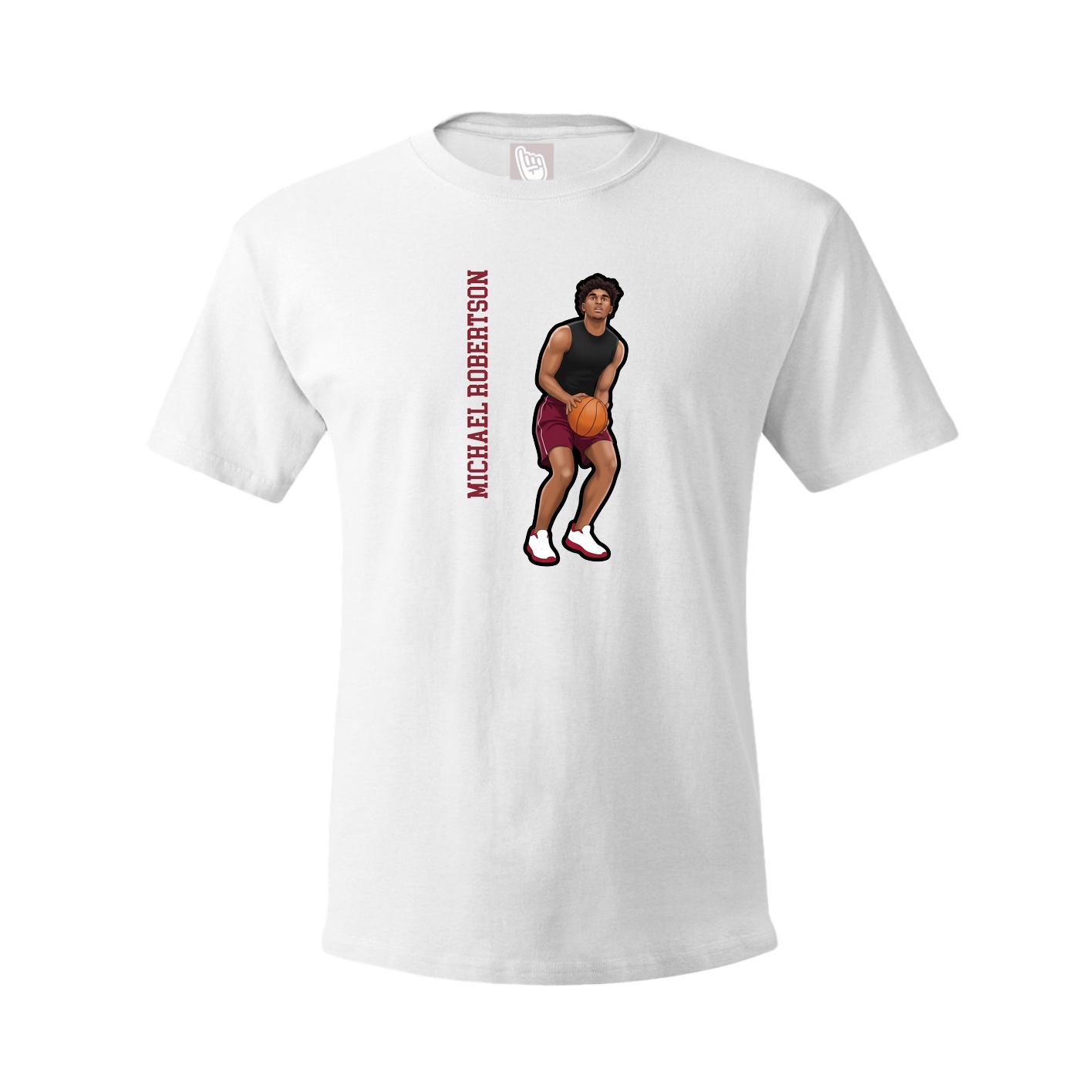 Youth Tee — Name Vertical in White