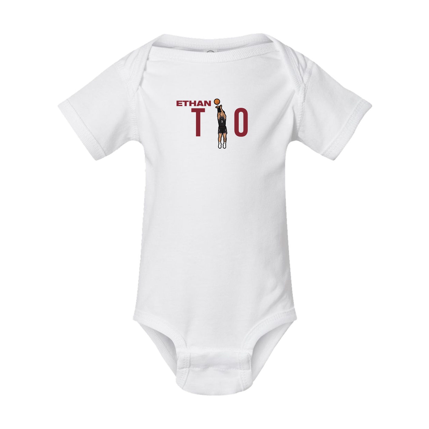 Baby Onesie — Player Name in White