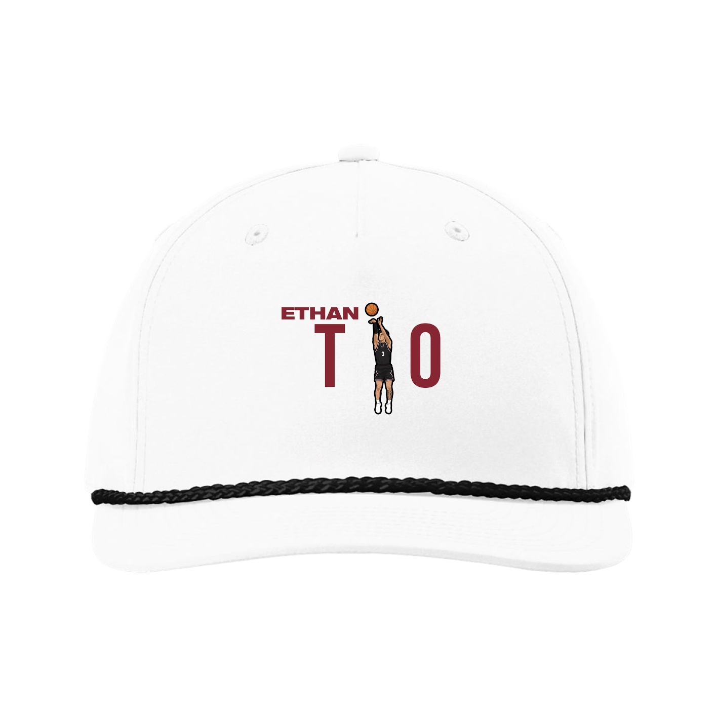 Five-Panel Classic Rope Cap — Player Name in White