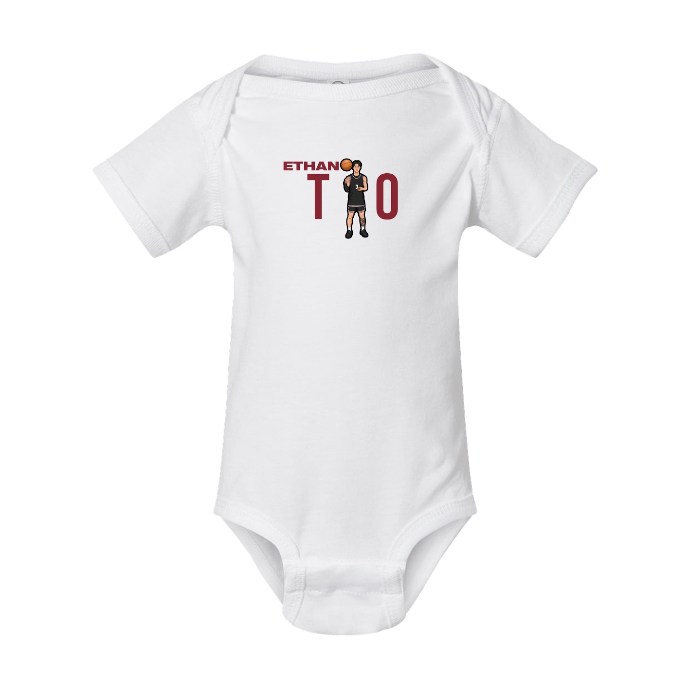 Baby Onesie — Player Name in White