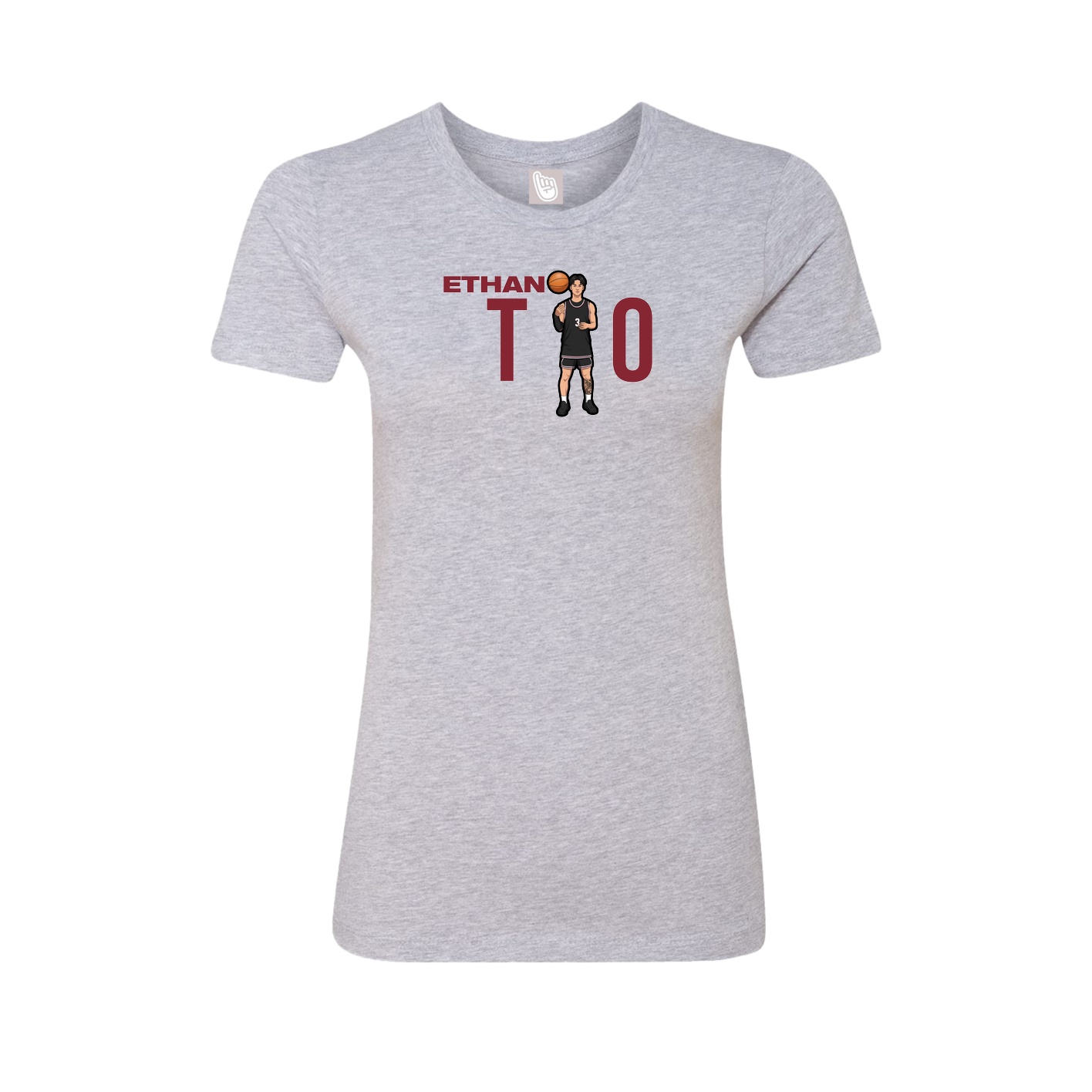 Fitted Women's Tee — Player Name in Grey
