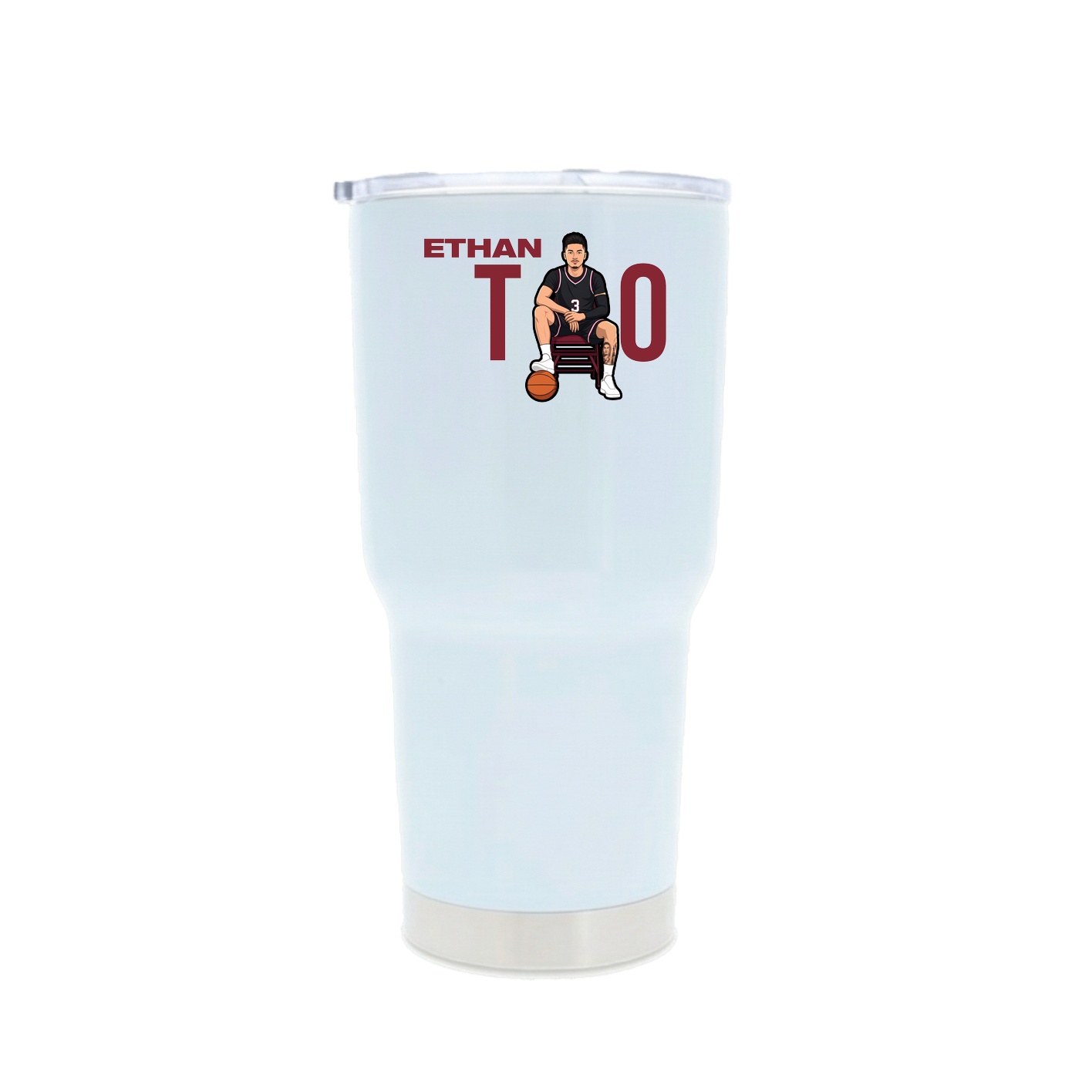 30oz Stainless Steel Tumbler — Player Name in White