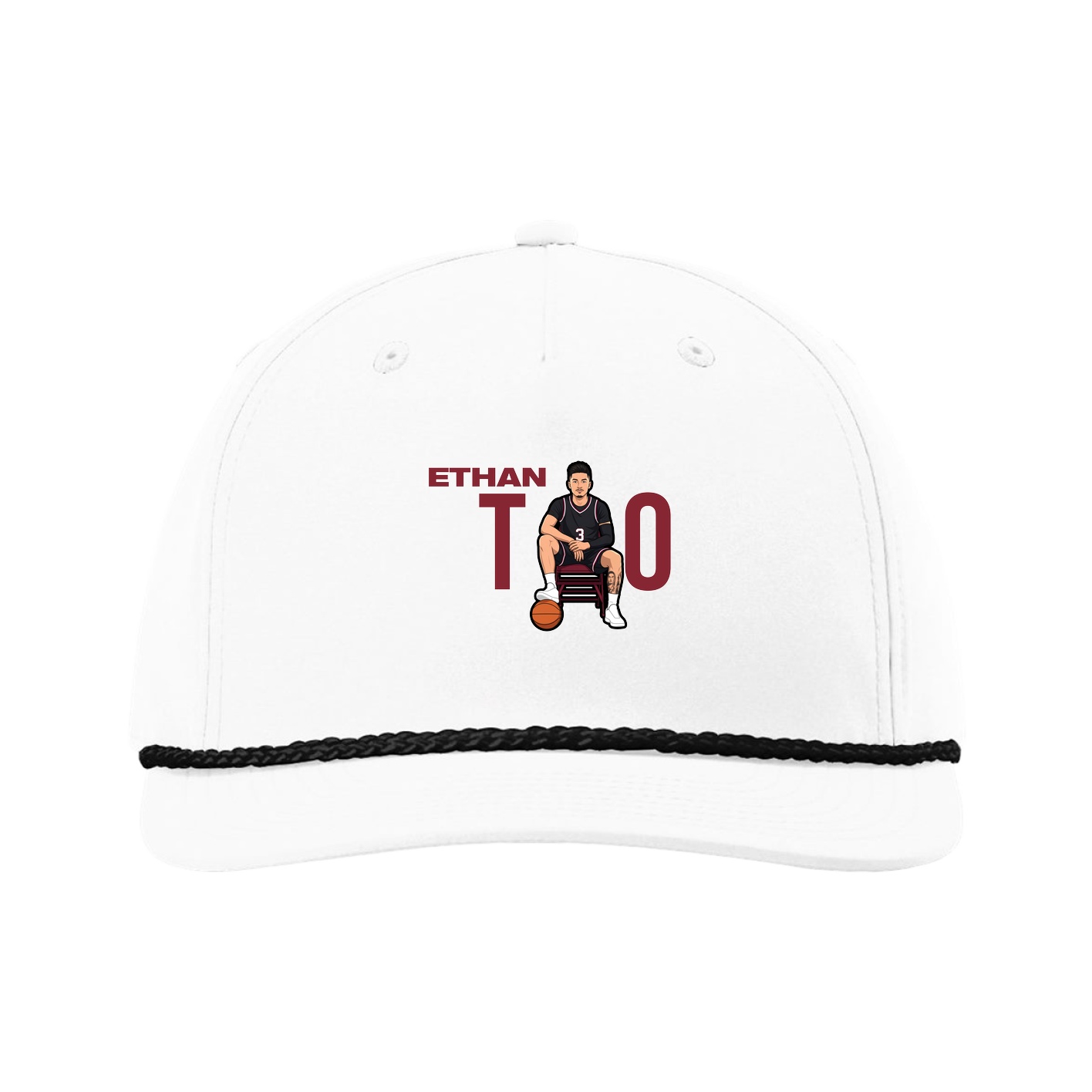 Five-Panel Classic Rope Cap — Player Name in White
