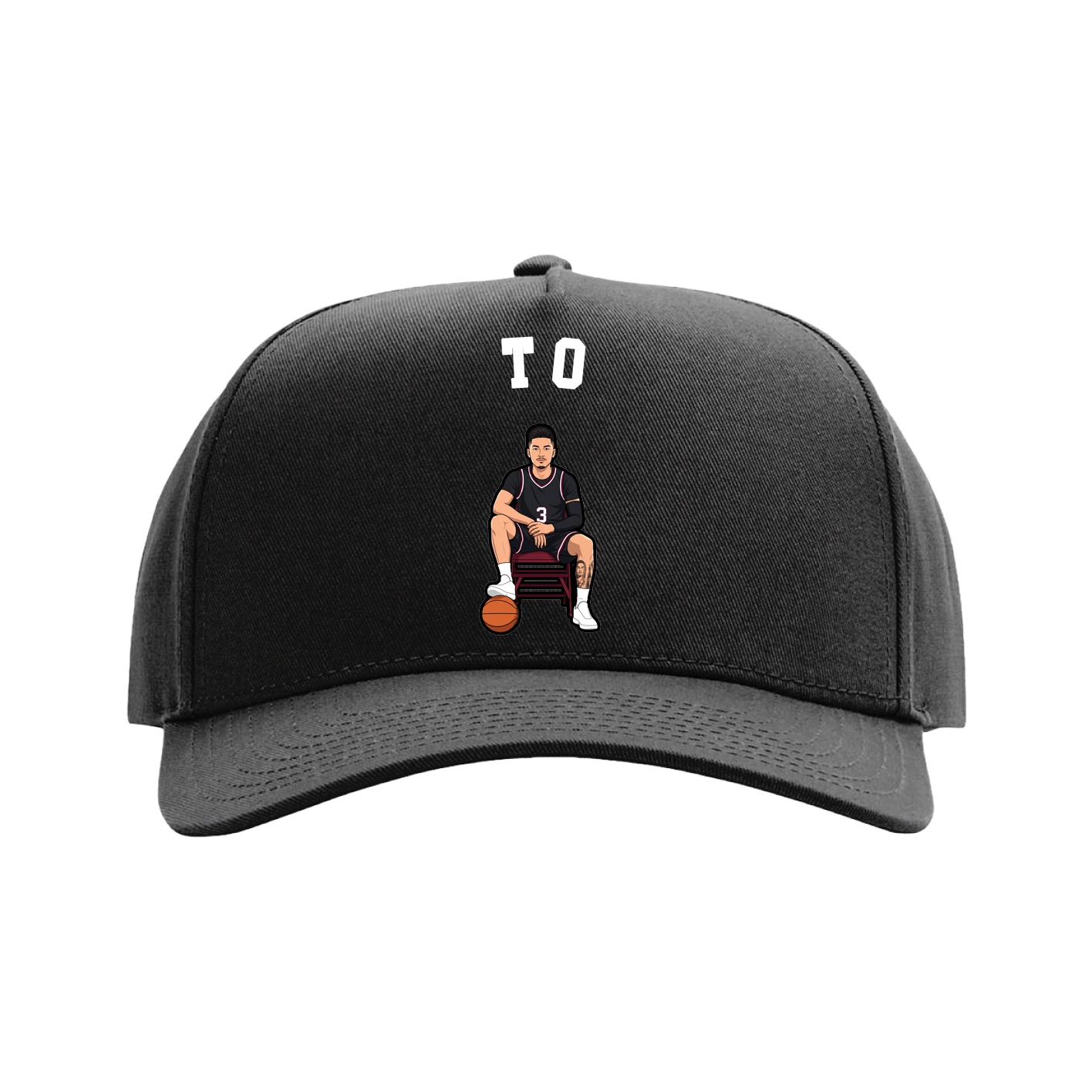Full Fabric Five-Panel Champ Cap — Shirsey Arch in Black