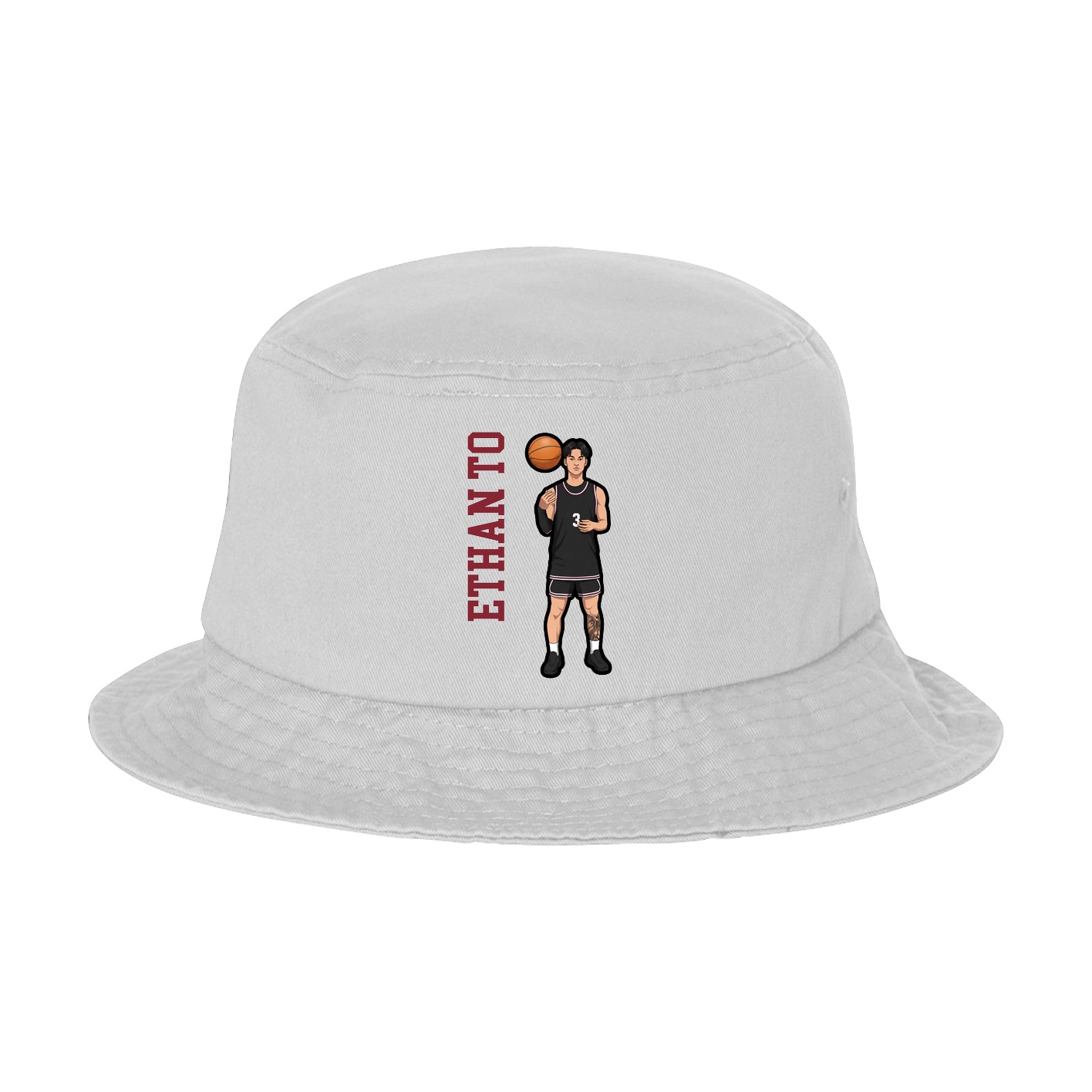 Bucket Cap — Name Vertical in White