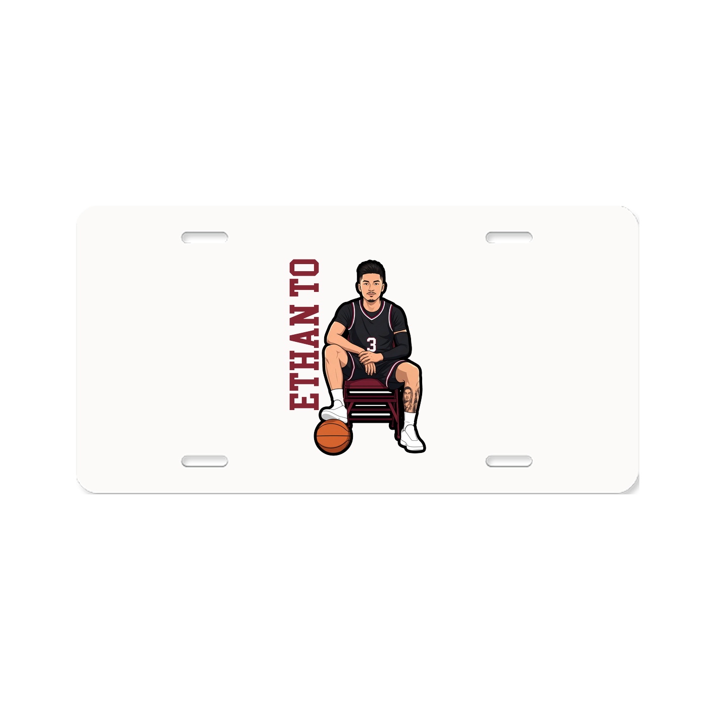 License Plate — Name Vertical in Classic