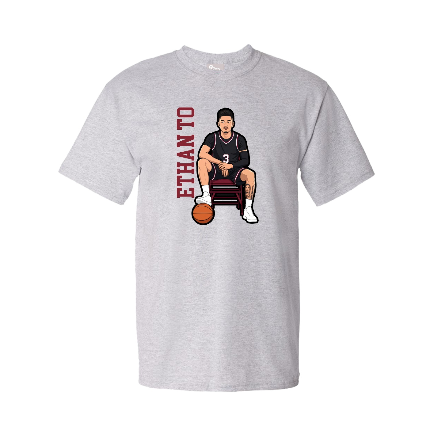 Tee — Name Vertical in Grey