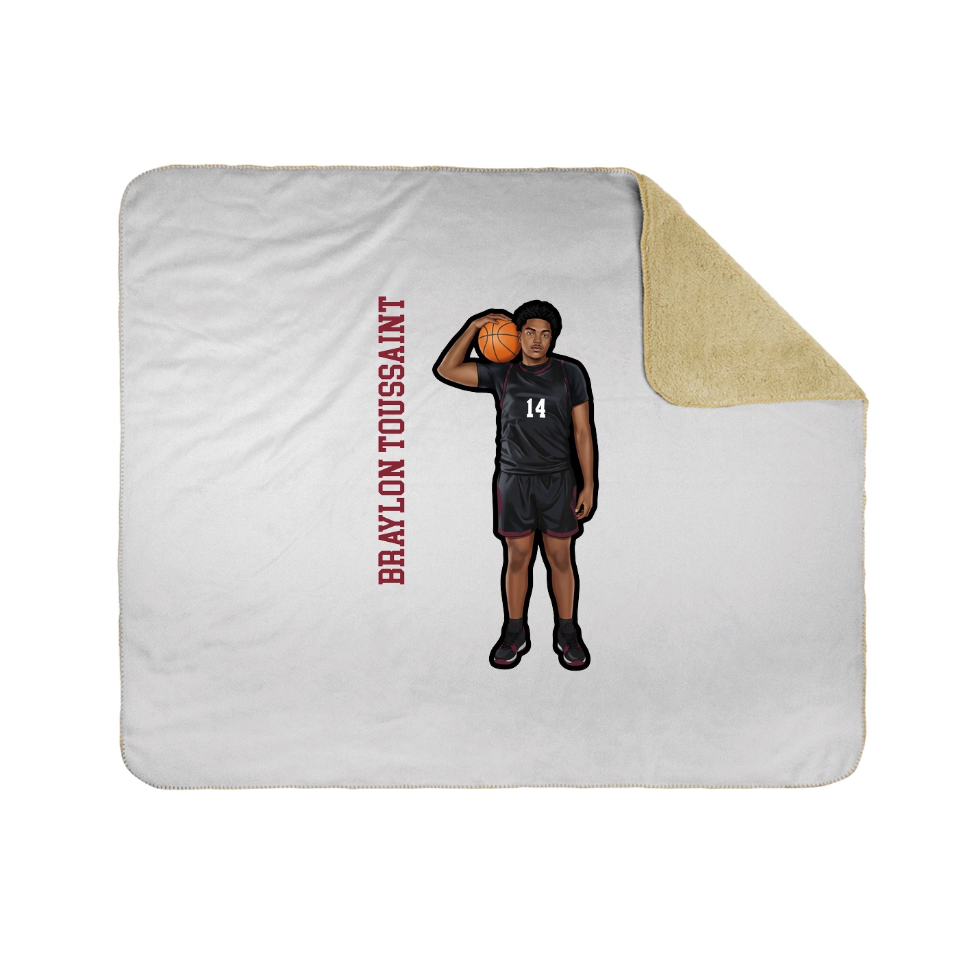 Throw Blanket — Name Vertical in White