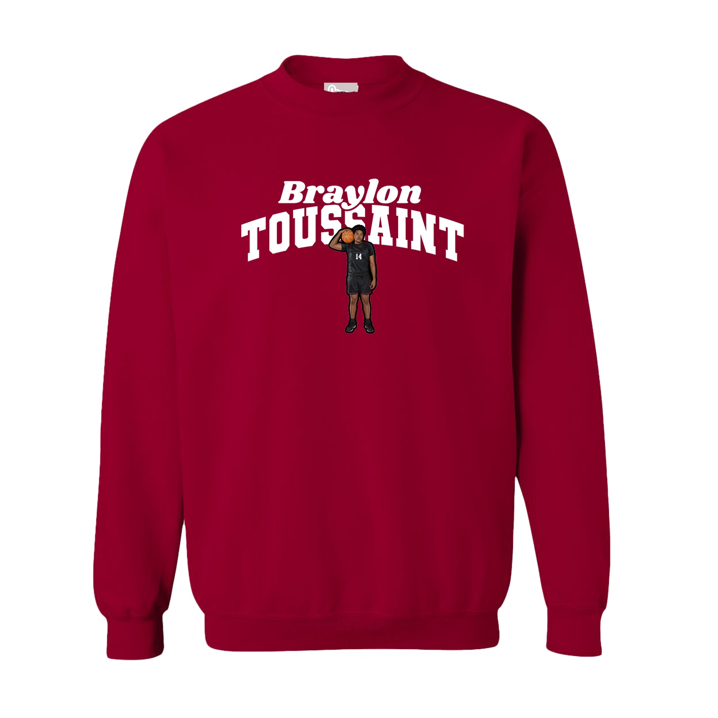 Fleece Crew — Signature Arch in Cardinal