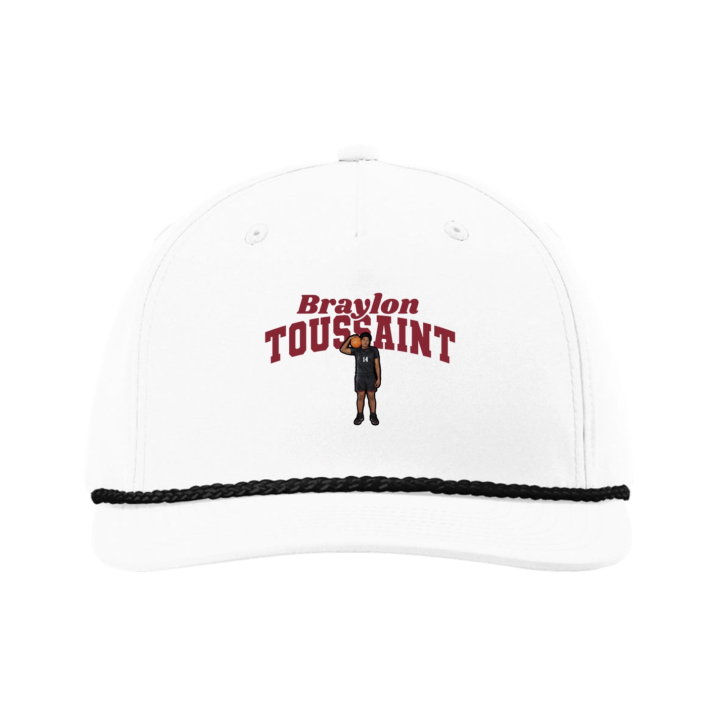 Five-Panel Classic Rope Cap — Signature Arch in White