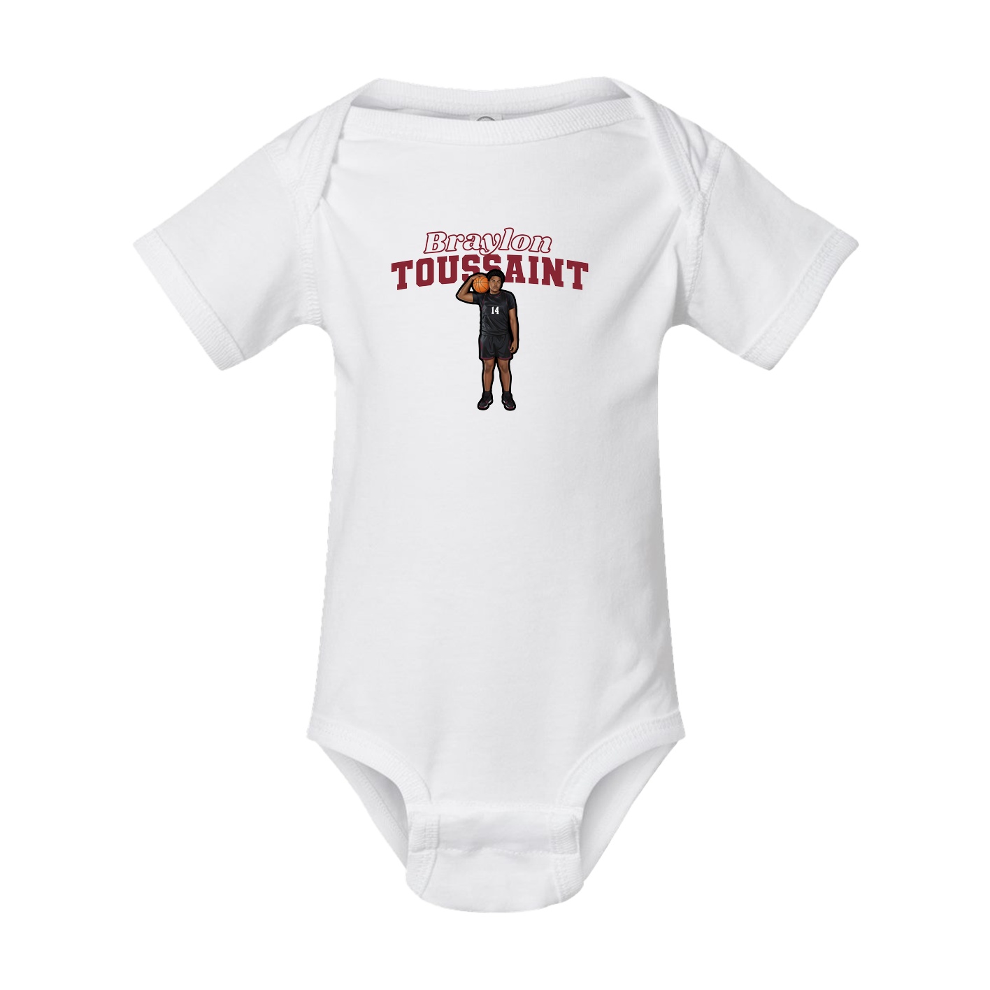 Baby Onesie — Name Arch in White