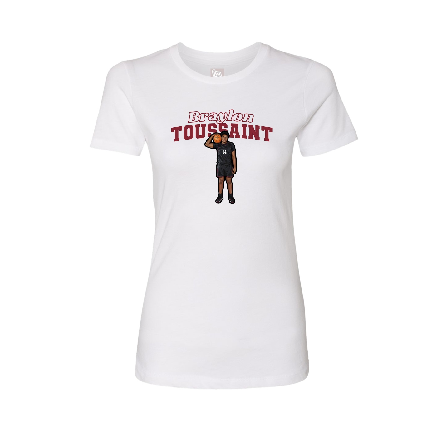 Fitted Women's Tee — Name Arch in White