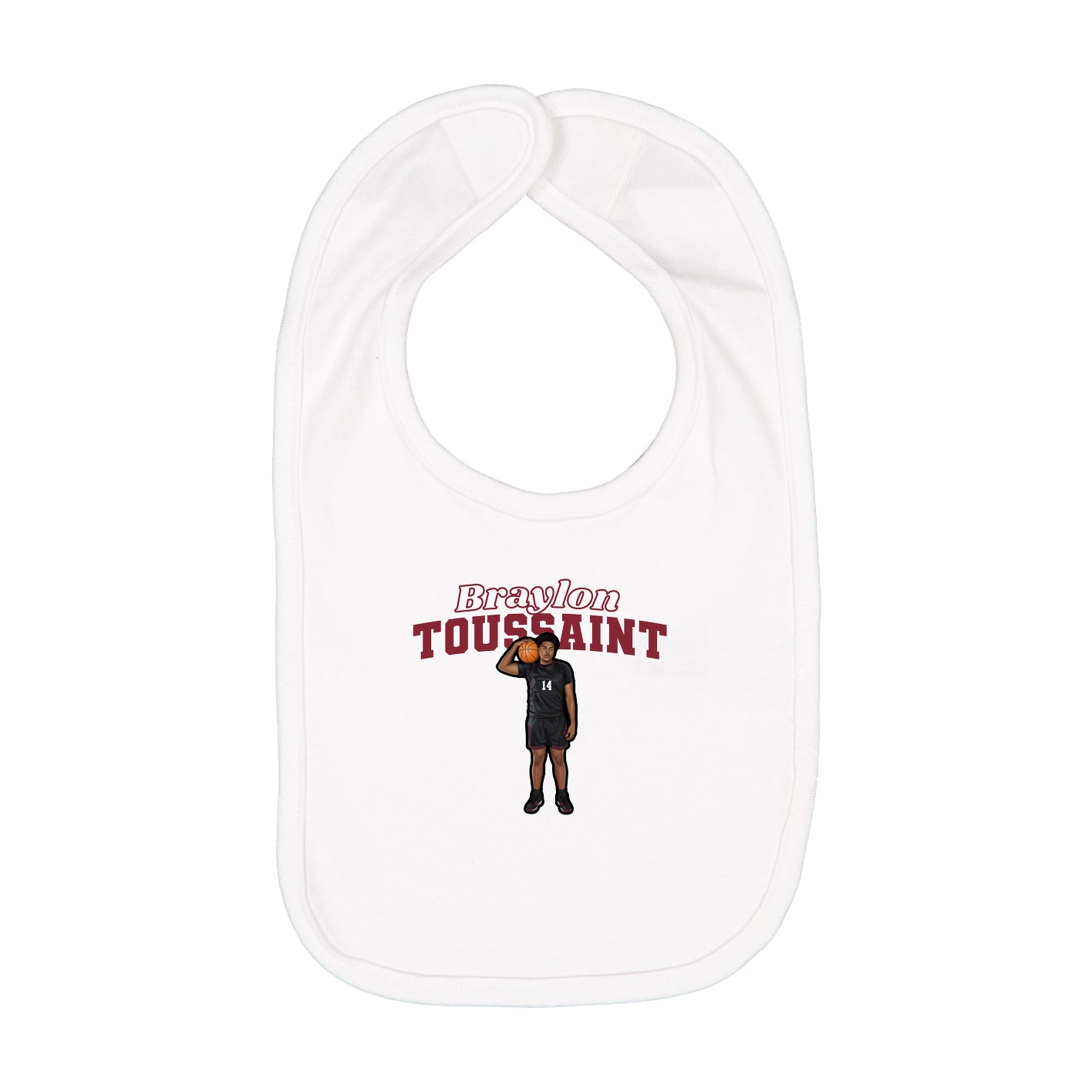Infant Bib — Name Arch in White