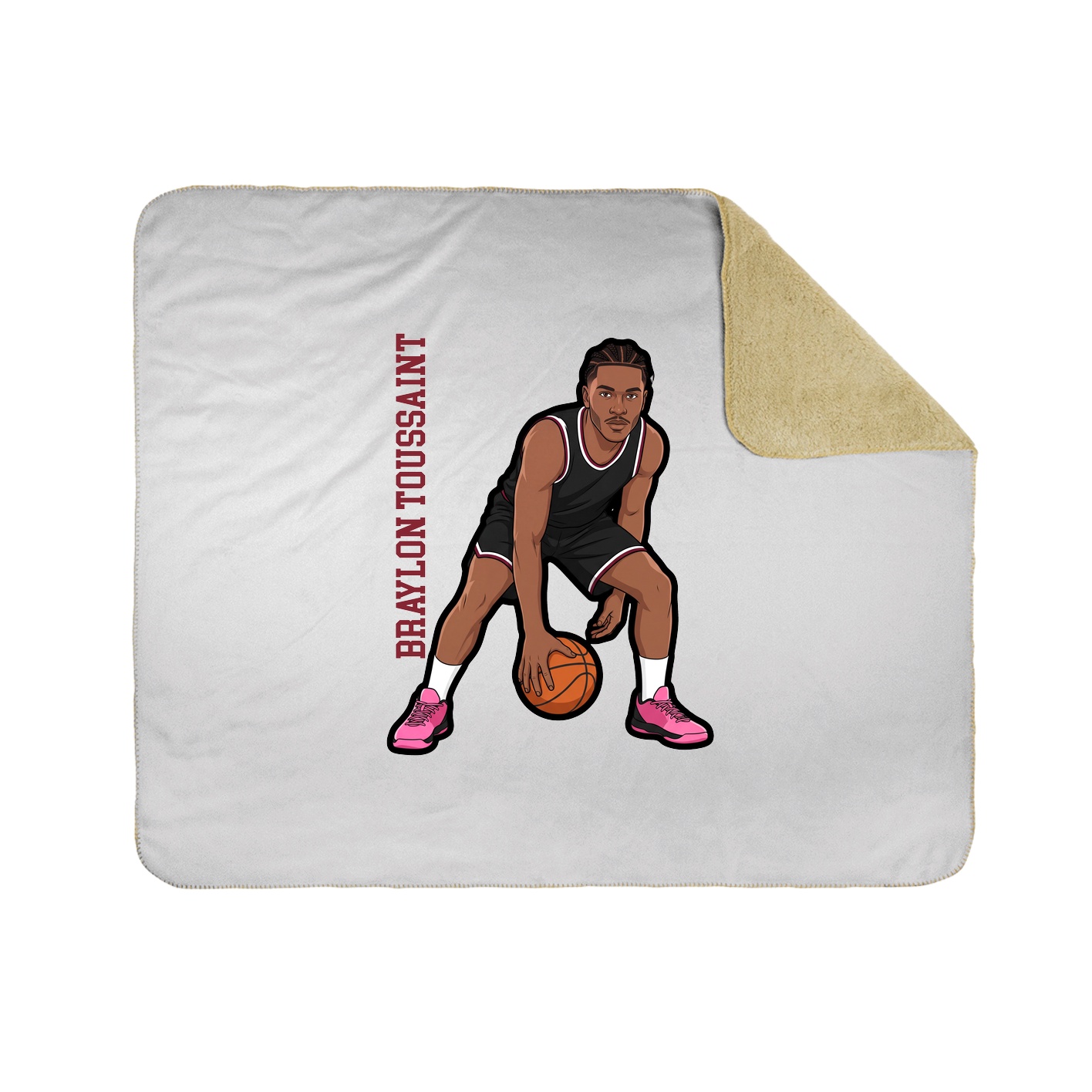 Throw Blanket — Name Vertical in White