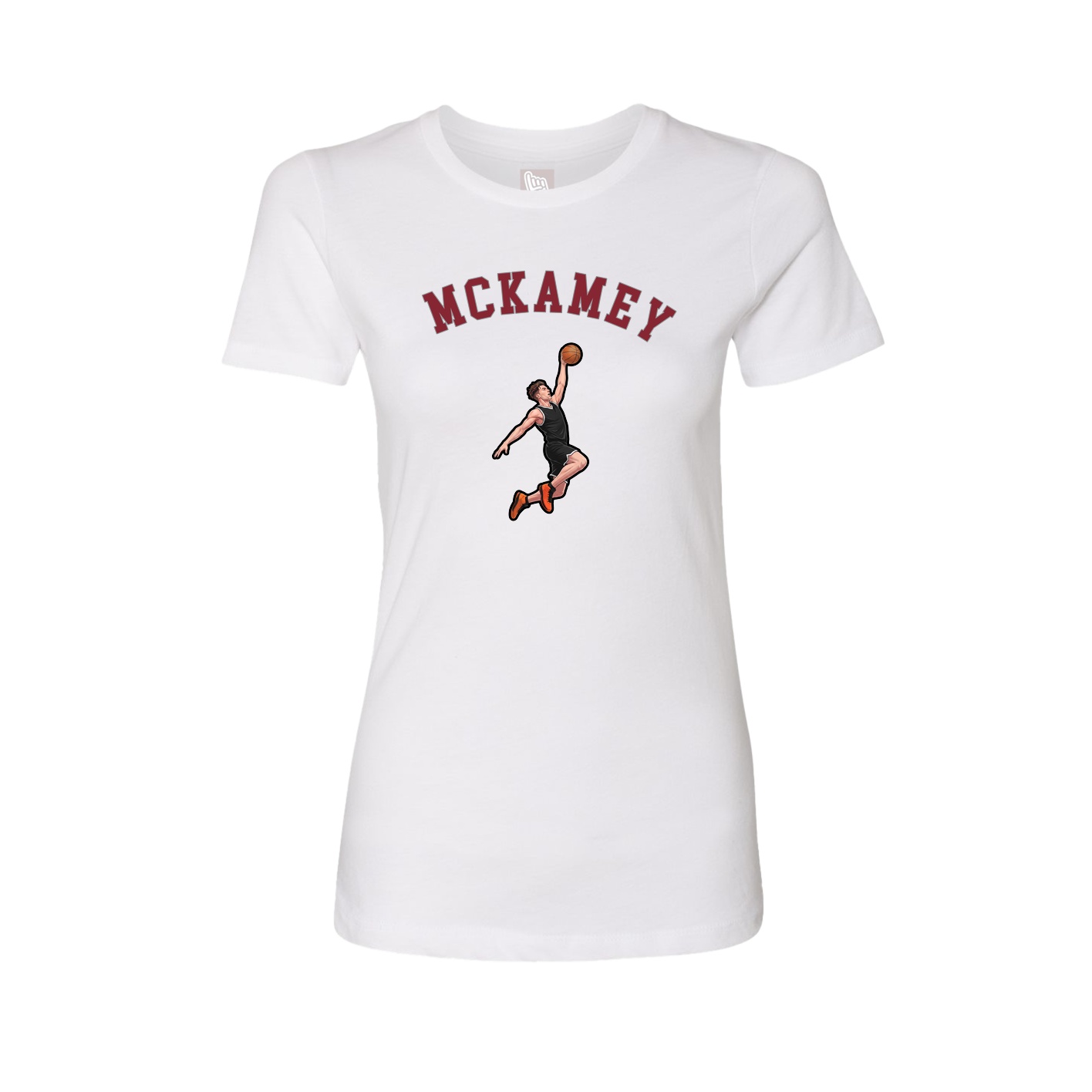 Fitted Women's Tee — Shirsey Arch in White