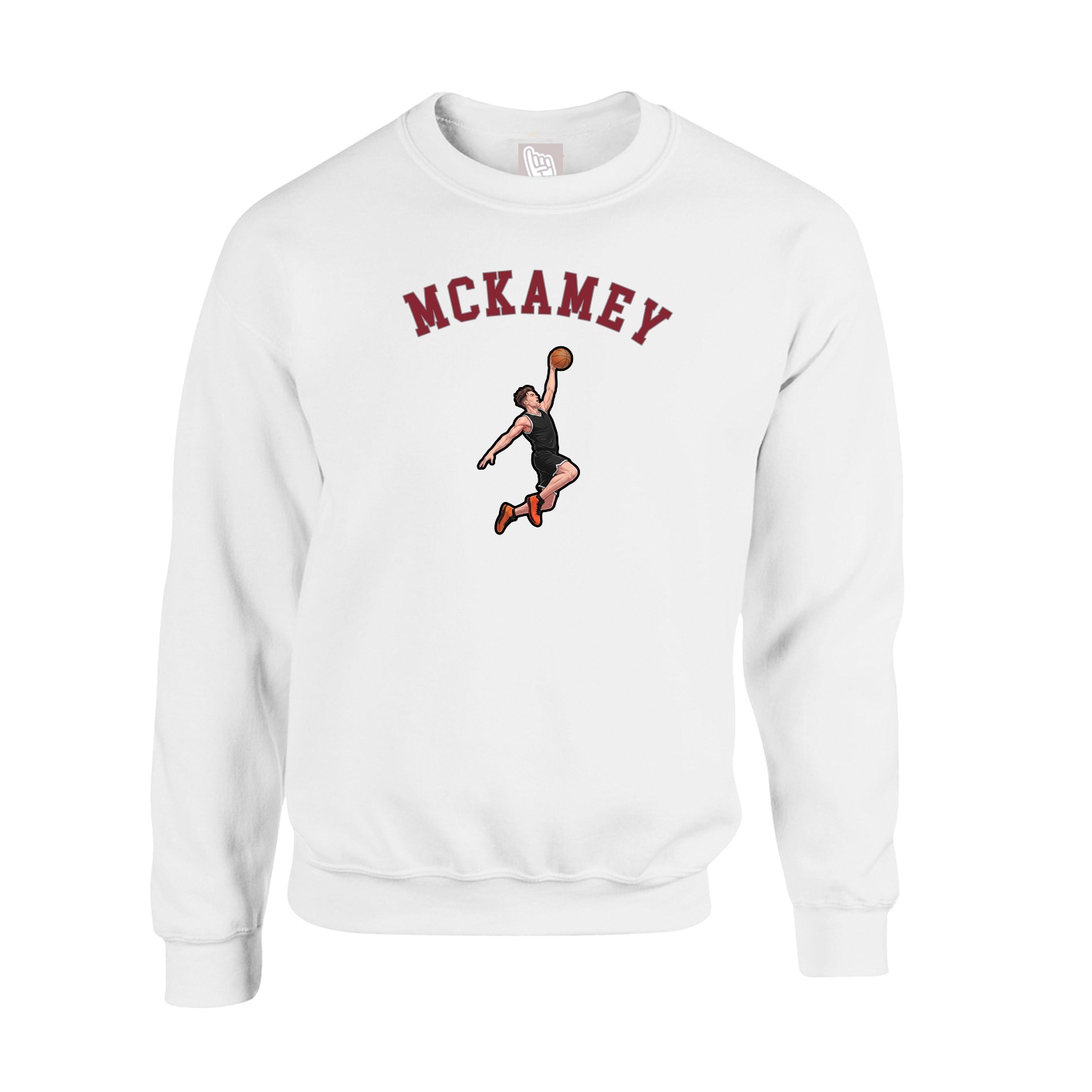 Fleece Crew — Shirsey Arch in White