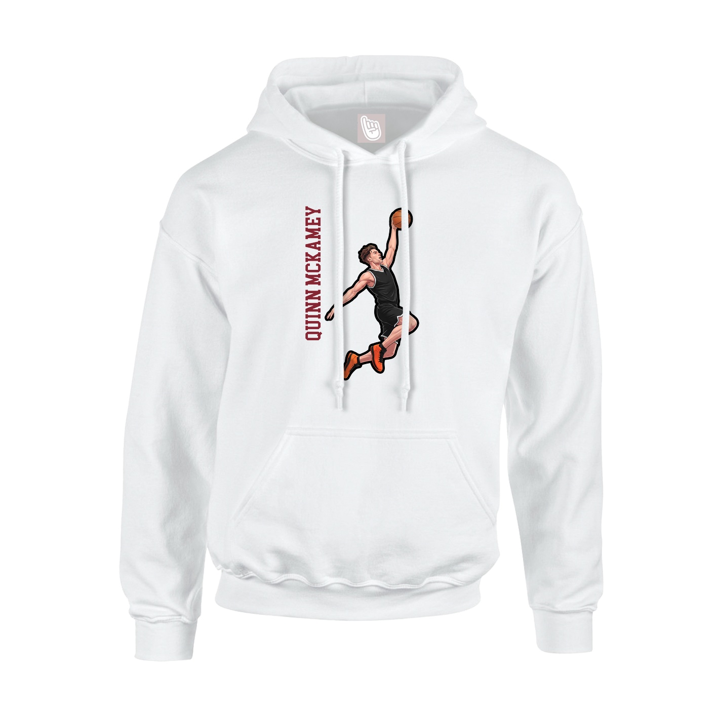 Hoodie — Name Vertical in White