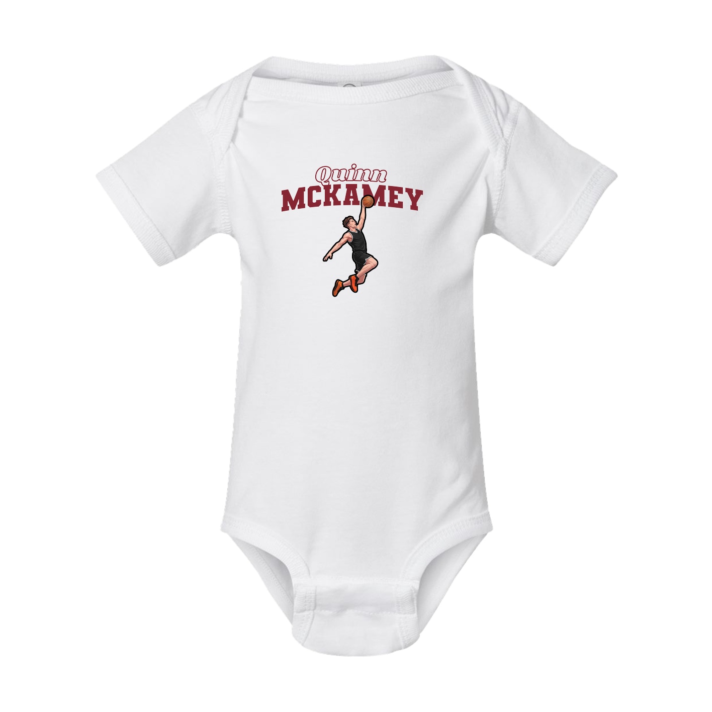 Baby Onesie — Name Arch in White
