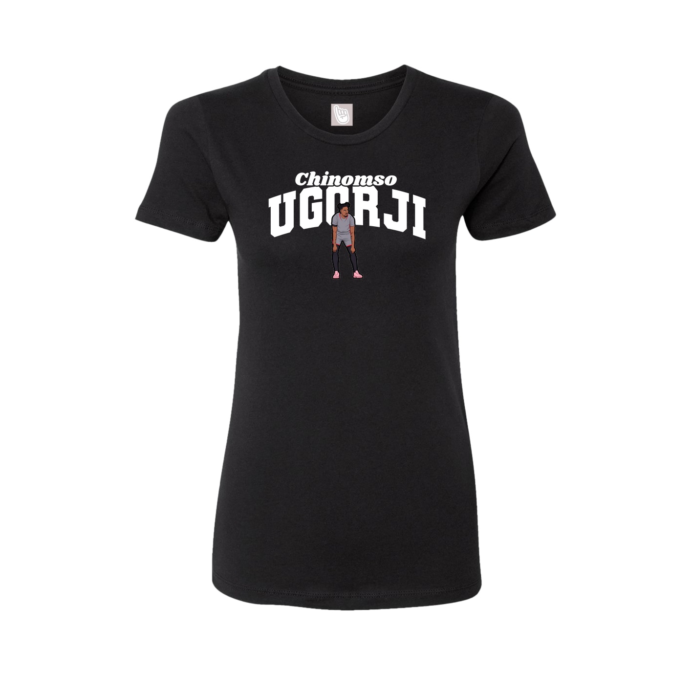 Fitted Women's Tee — Signature Arch in Black