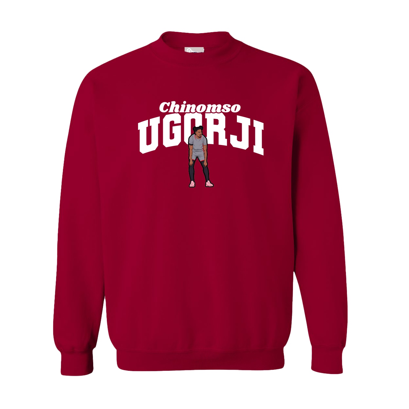 Fleece Crew — Signature Arch in Cardinal
