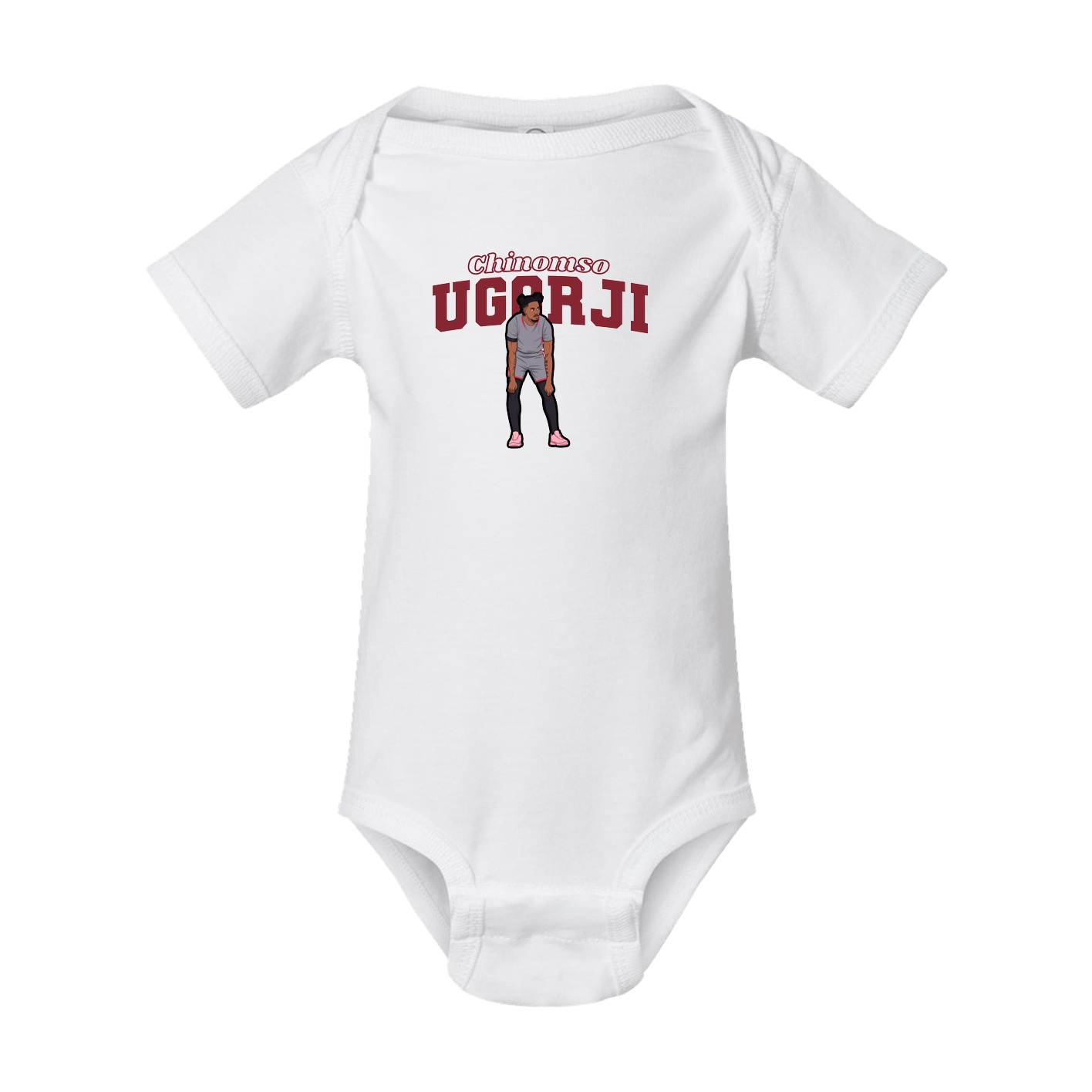 Baby Onesie — Name Arch in White