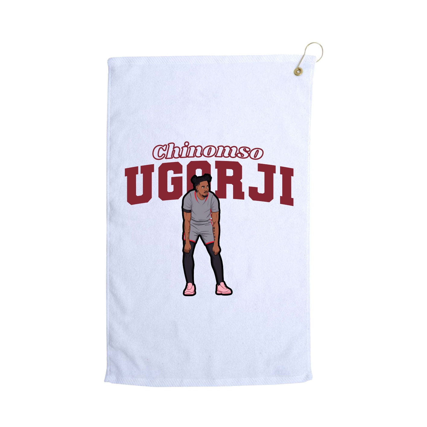 Golf Towel — Name Arch in White