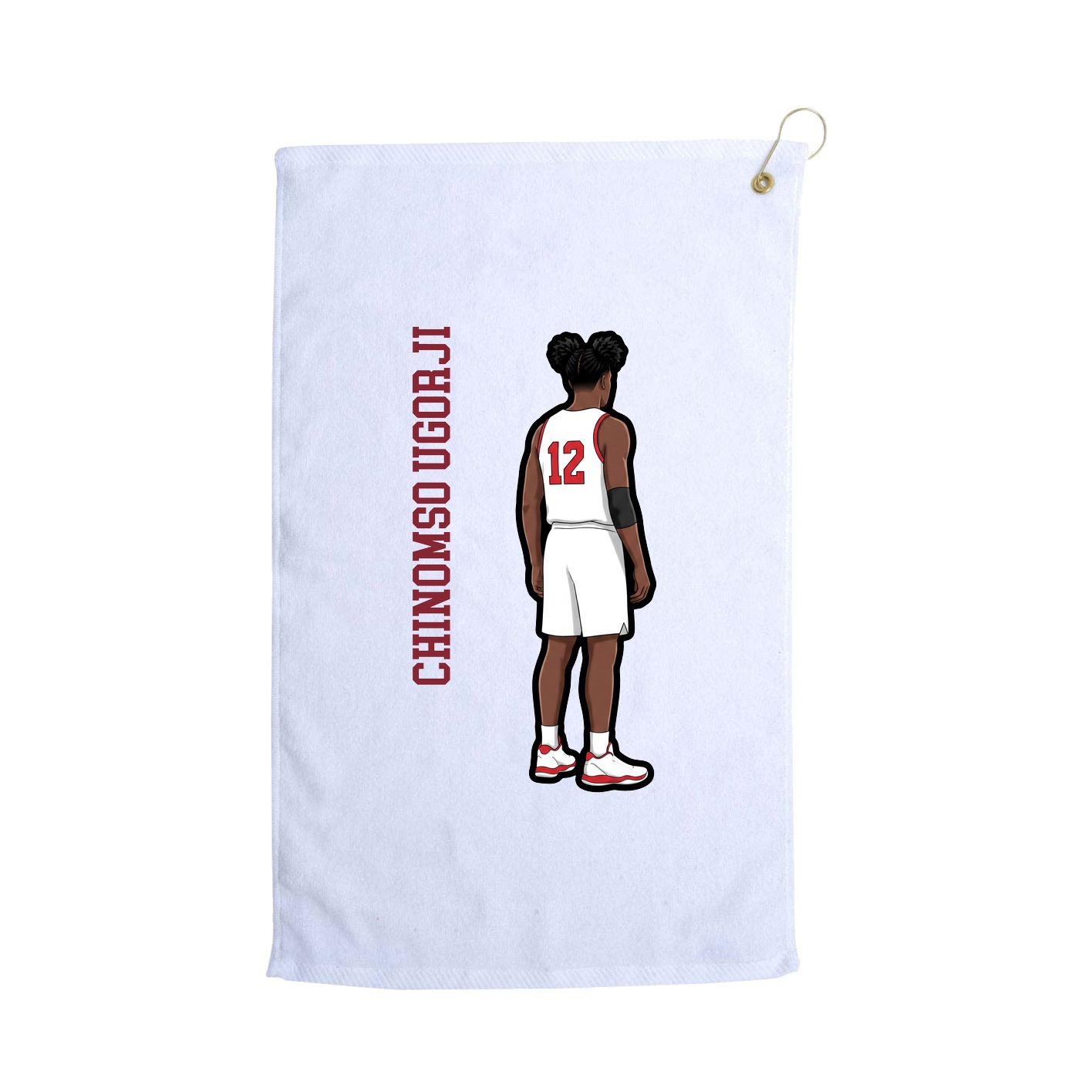 Golf Towel — Name Vertical in White