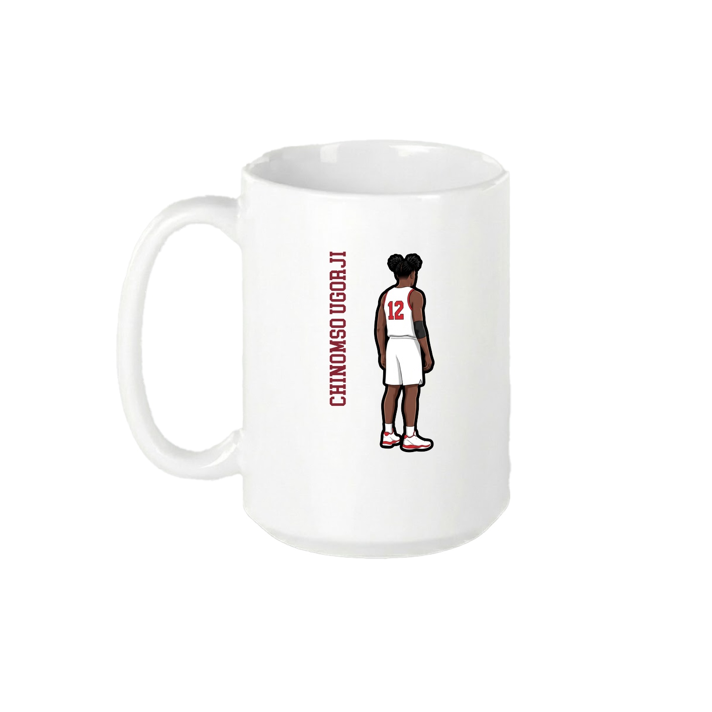 15oz Coffee Mug — Name Vertical in White