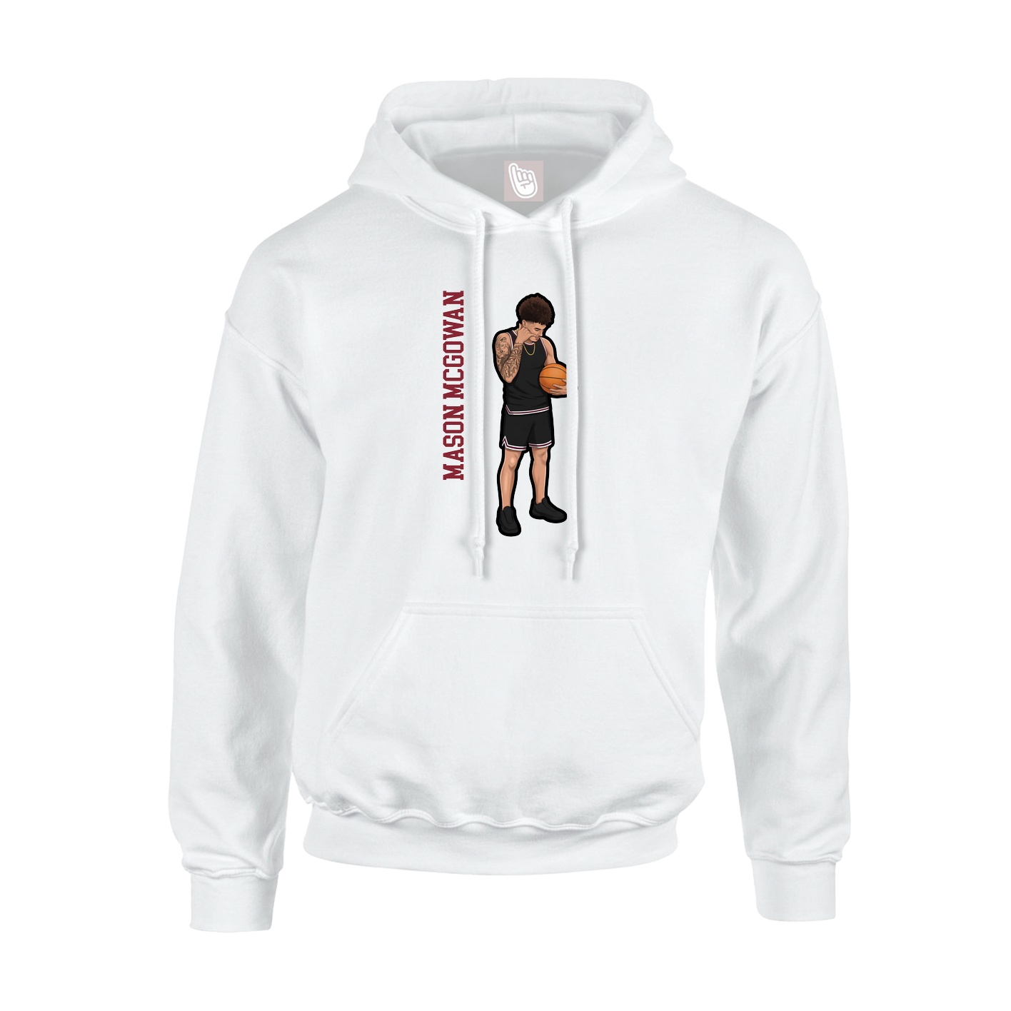 Youth Hoodie — Name Vertical in White