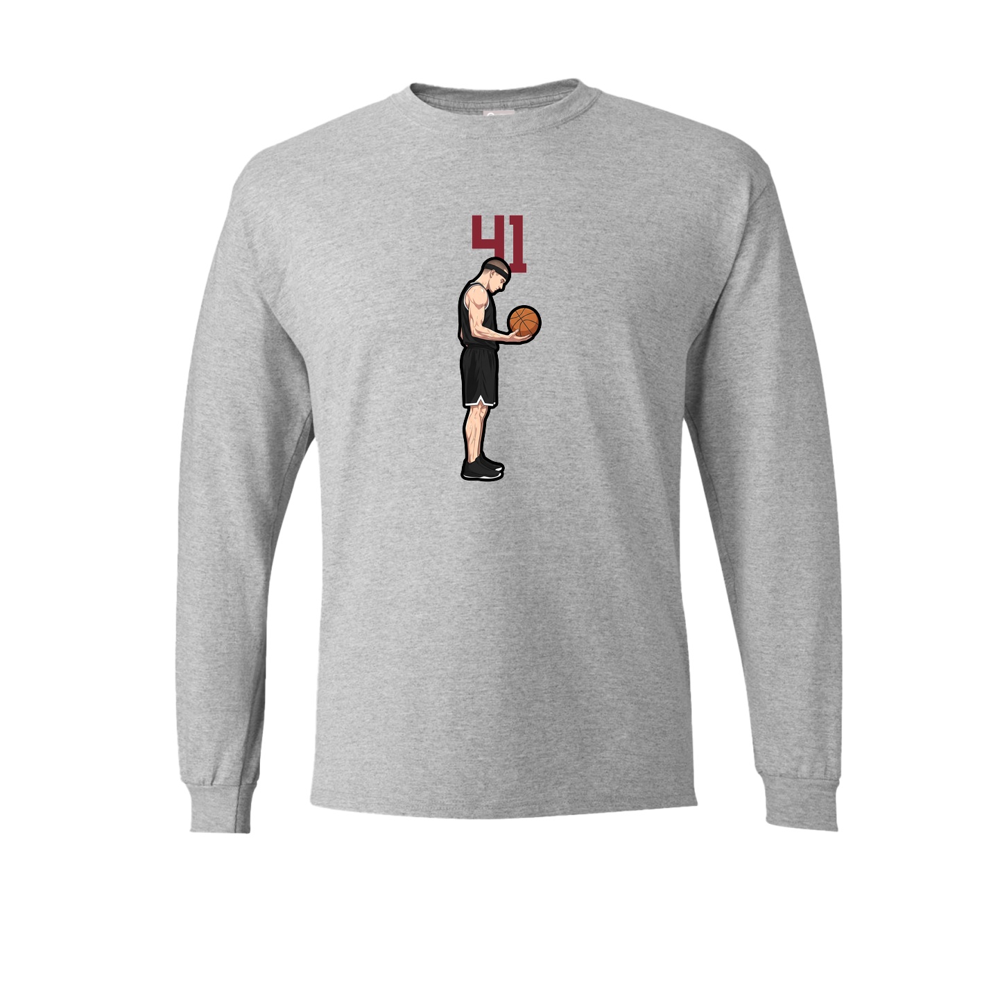 Long Sleeve Tee — Number Top in Grey