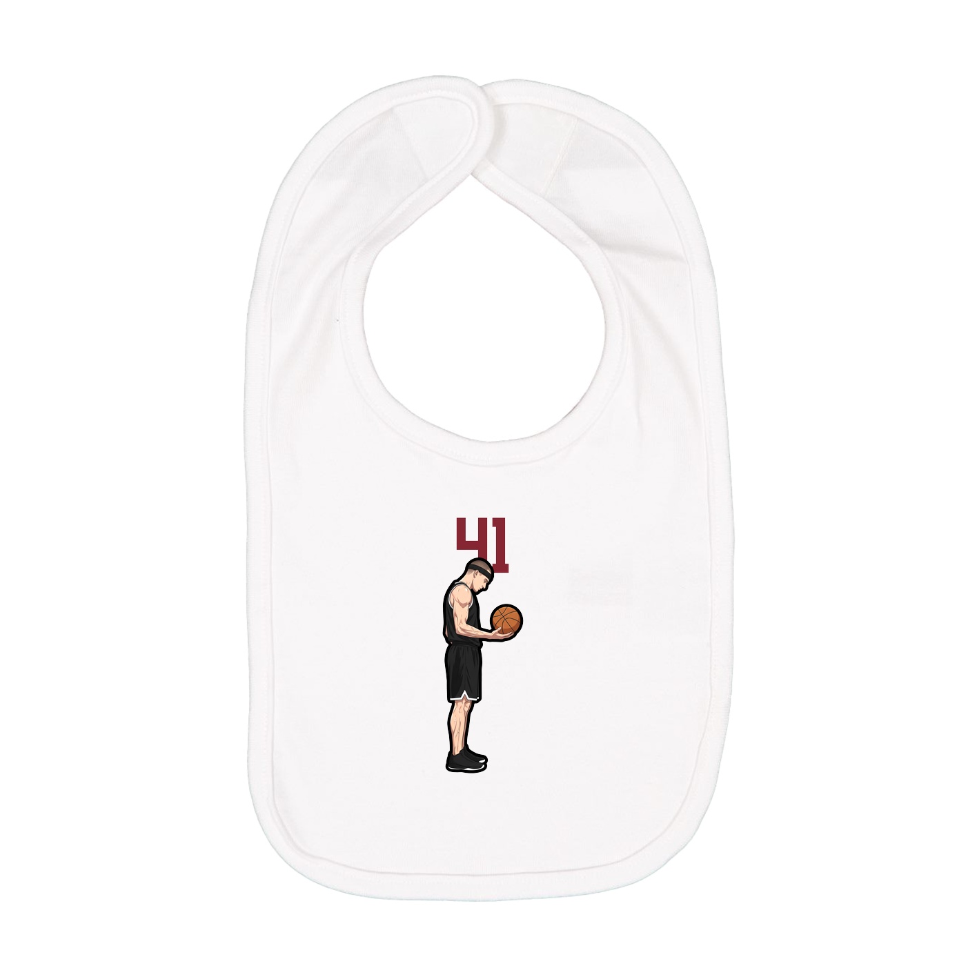 Infant Bib — Number Top in White