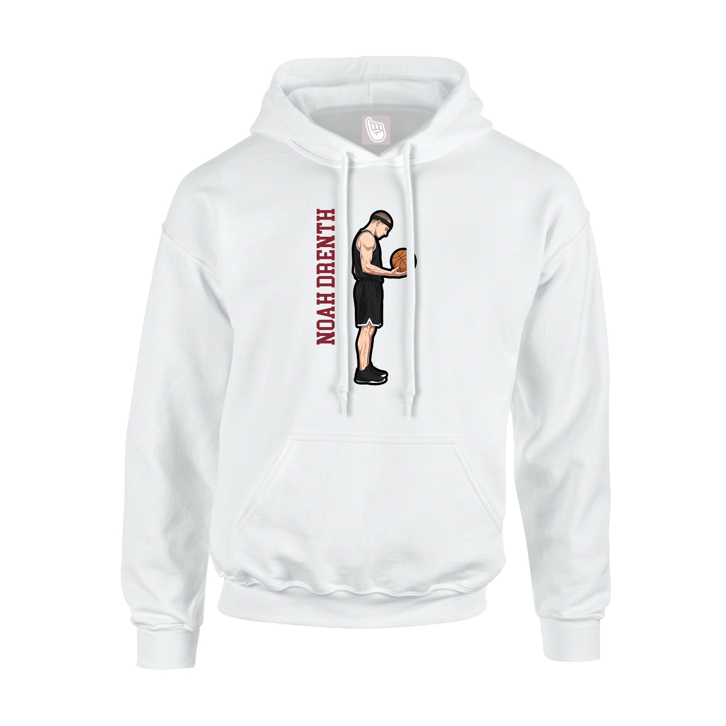 Youth Hoodie — Name Vertical in White