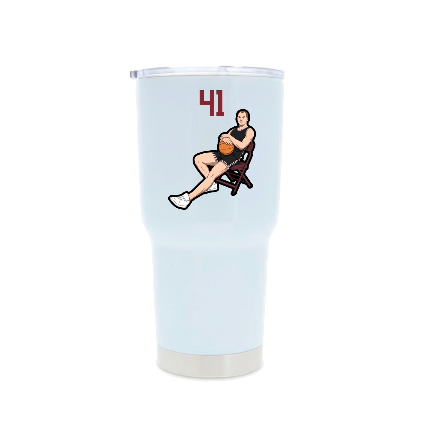 30oz Stainless Steel Tumbler — Number Top in White