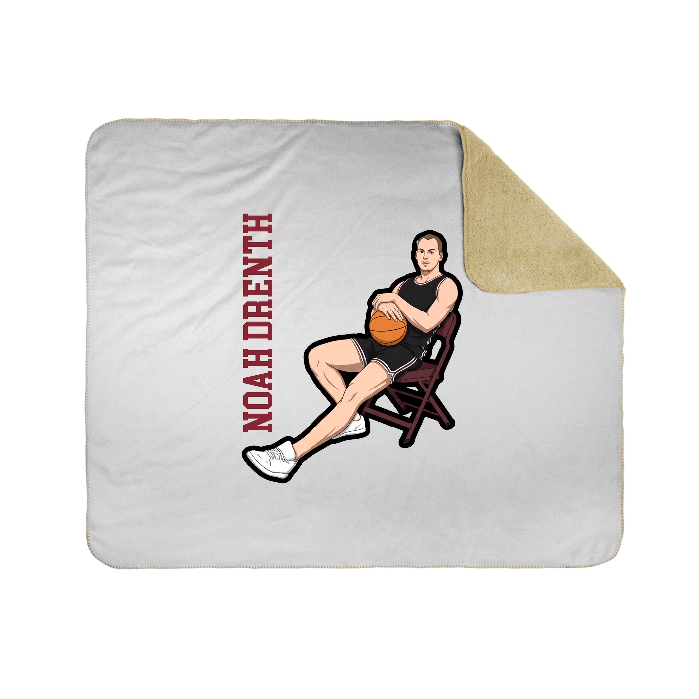 Throw Blanket — Name Vertical in White